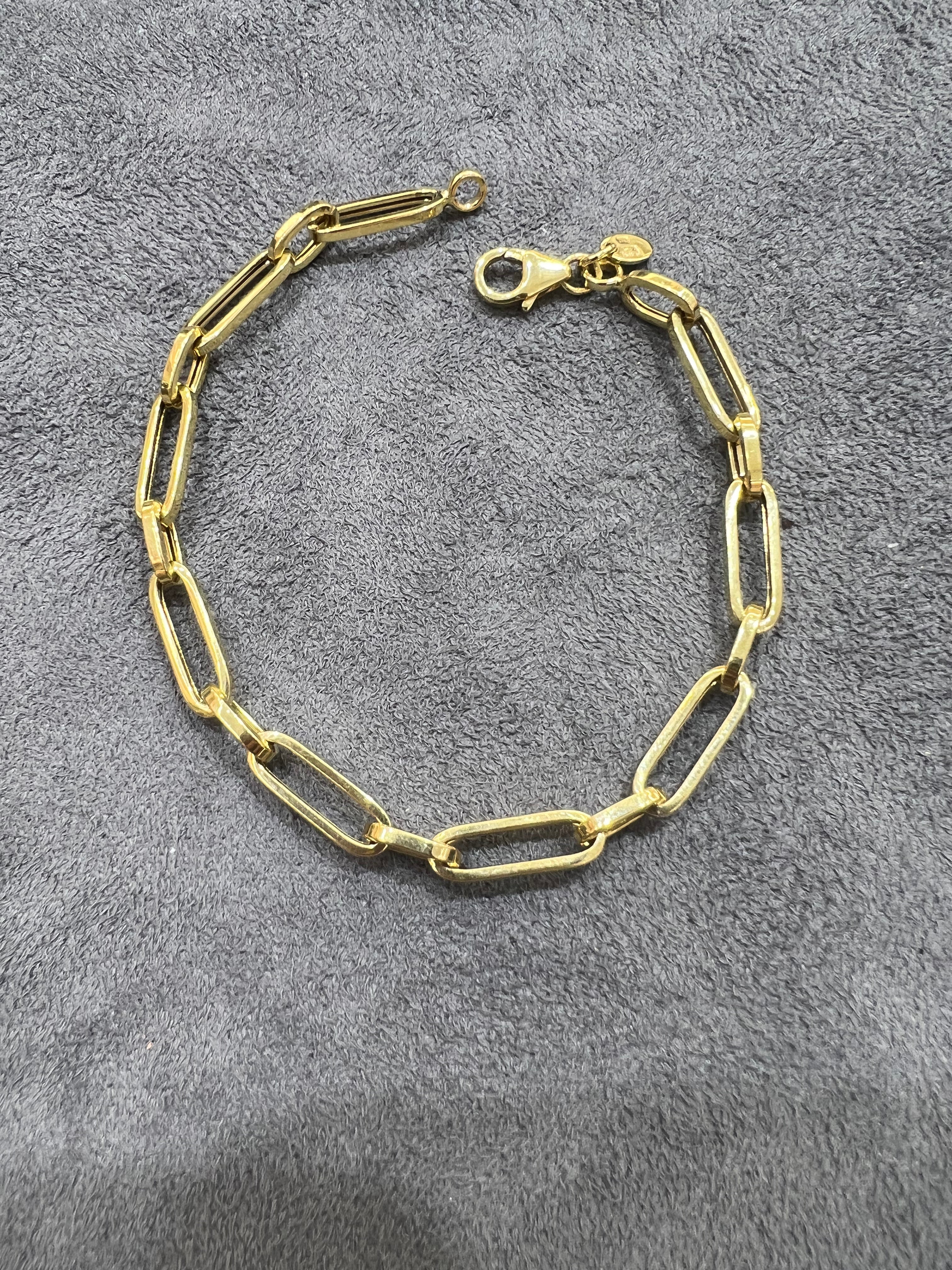 7.5” 6mm 14K Yellow Gold Paperclip Link Bracelet
