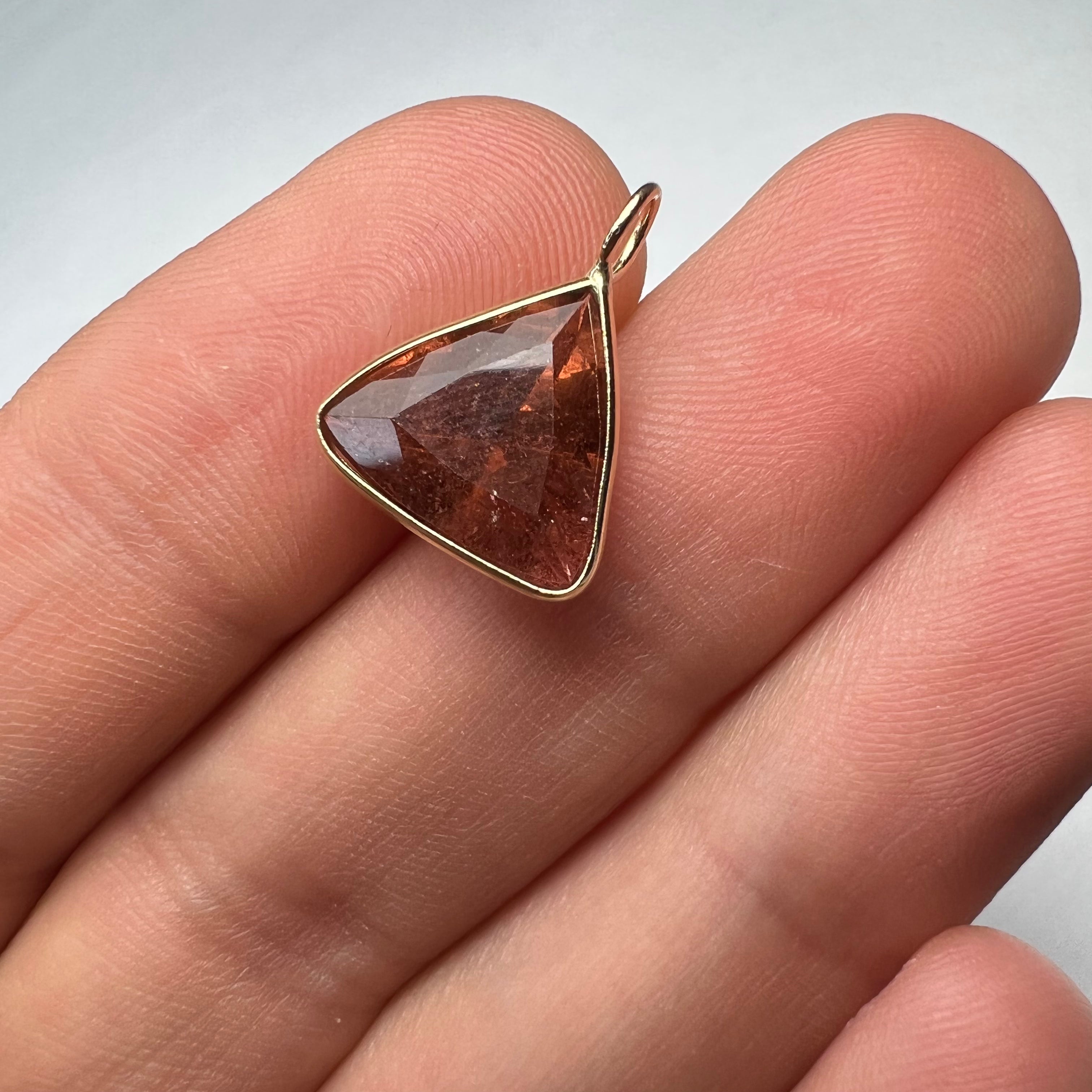 4.5CT Natural Tourmaline 14K Yellow Gold Pendant Charm 16x12mm