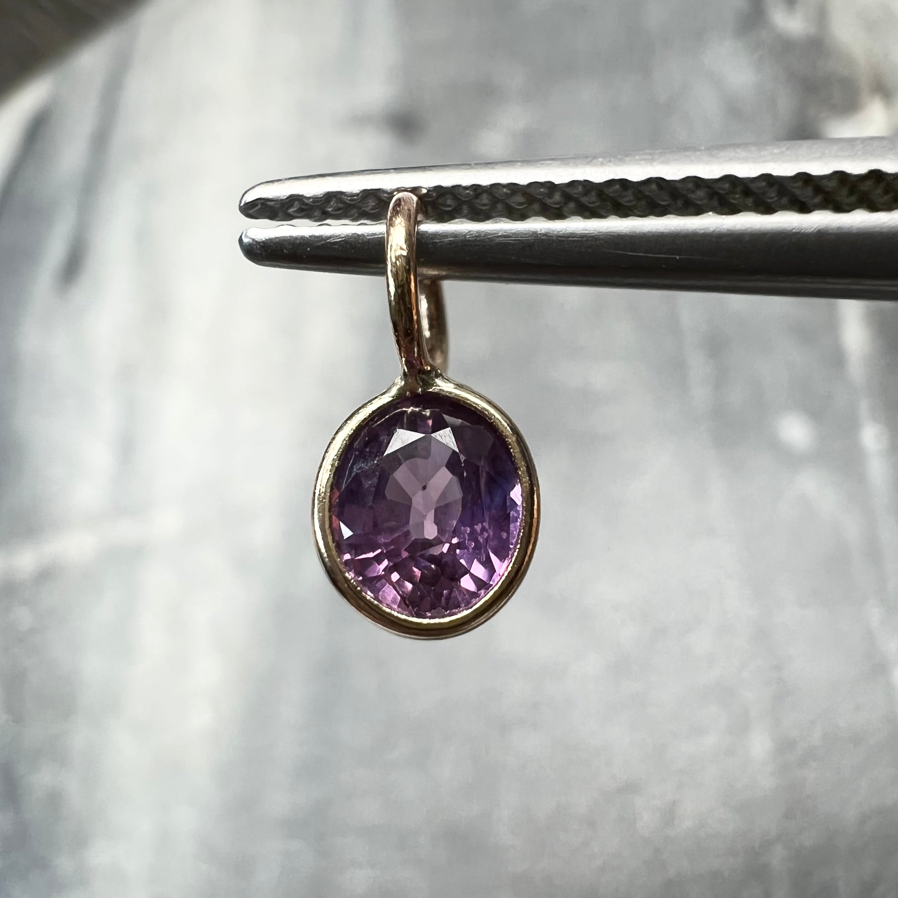 .56CT Natural Round Ruby 14K Yellow Gold Pendant Charm 9x4mm