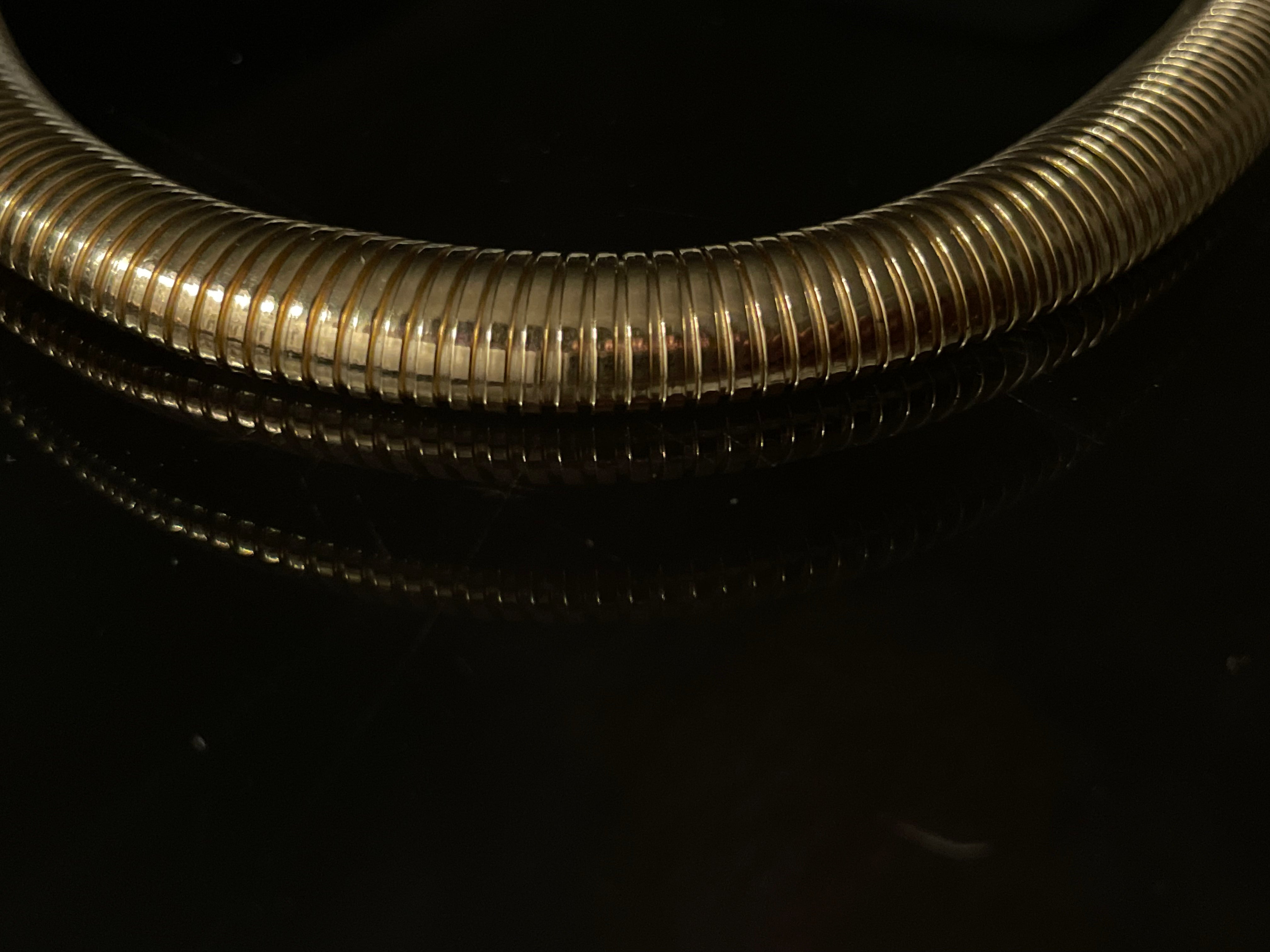 14K Yellow Gold 11mm  7” Tubogas Bracelet