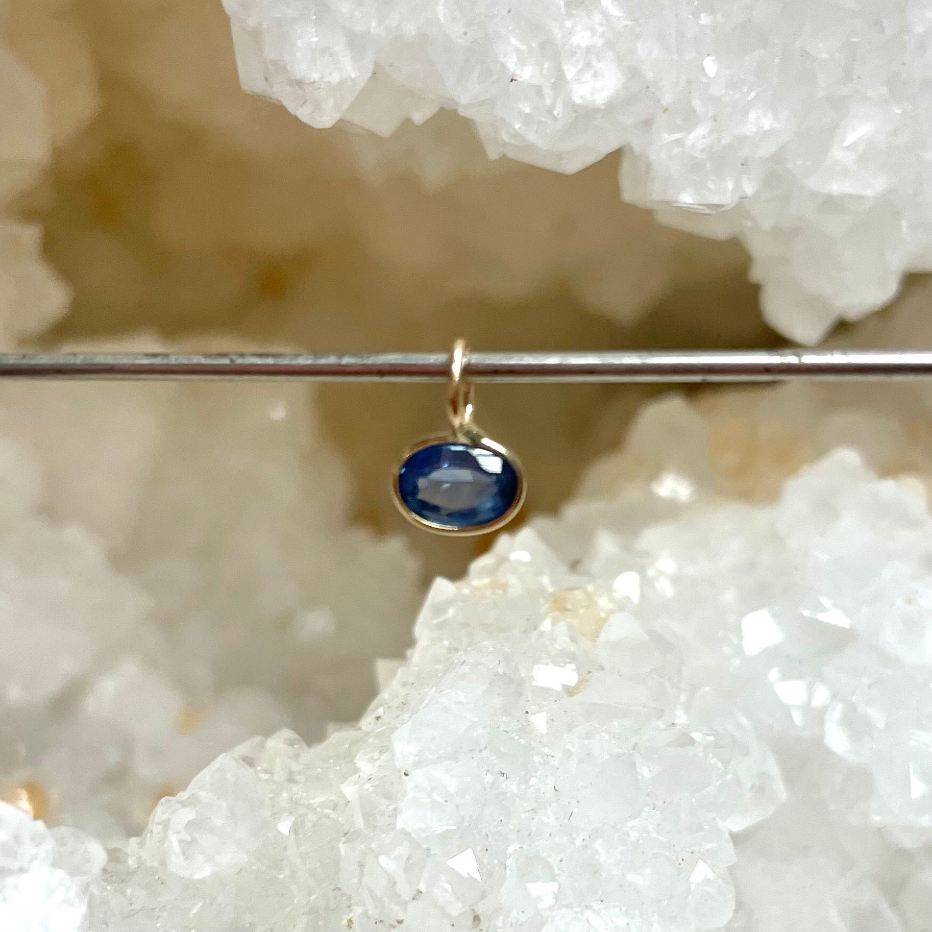 .60CT Sapphire Pendant Charm in 14k Yellow Gold