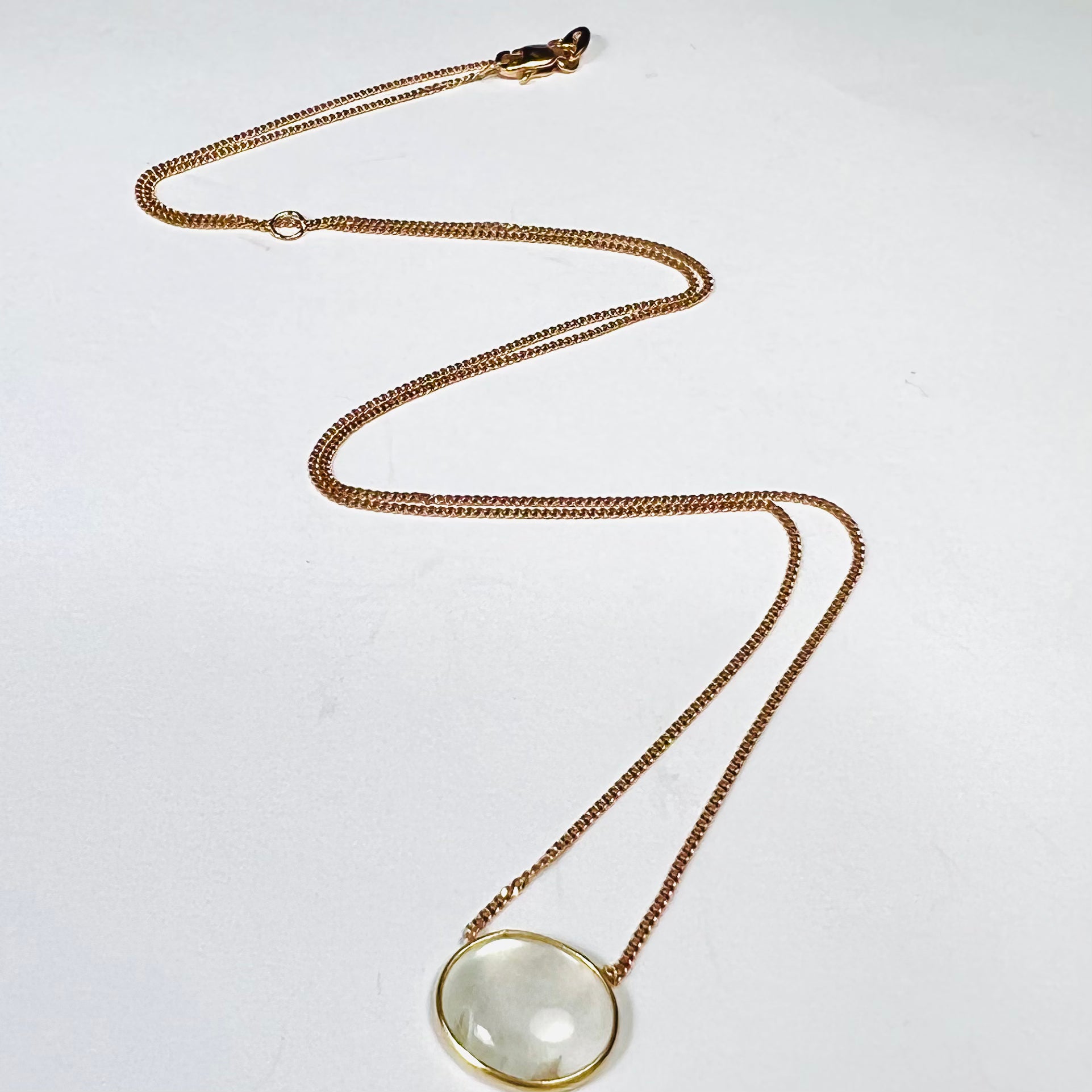 Moonstone 18" 14K Rose Gold Necklace