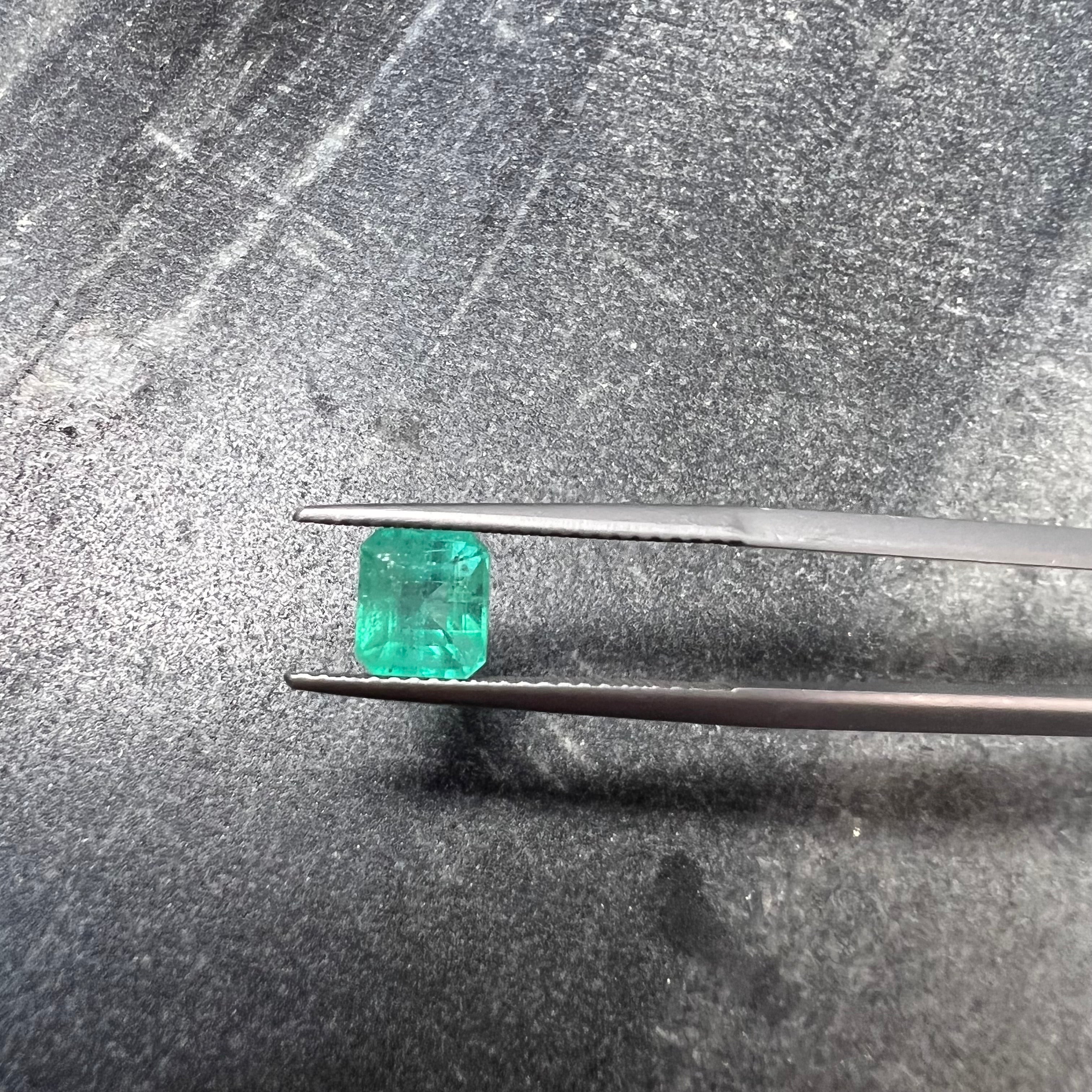 1.26CT Loose Natural Colombian Emerald Square Cut 6.29x5.62x5.01mm