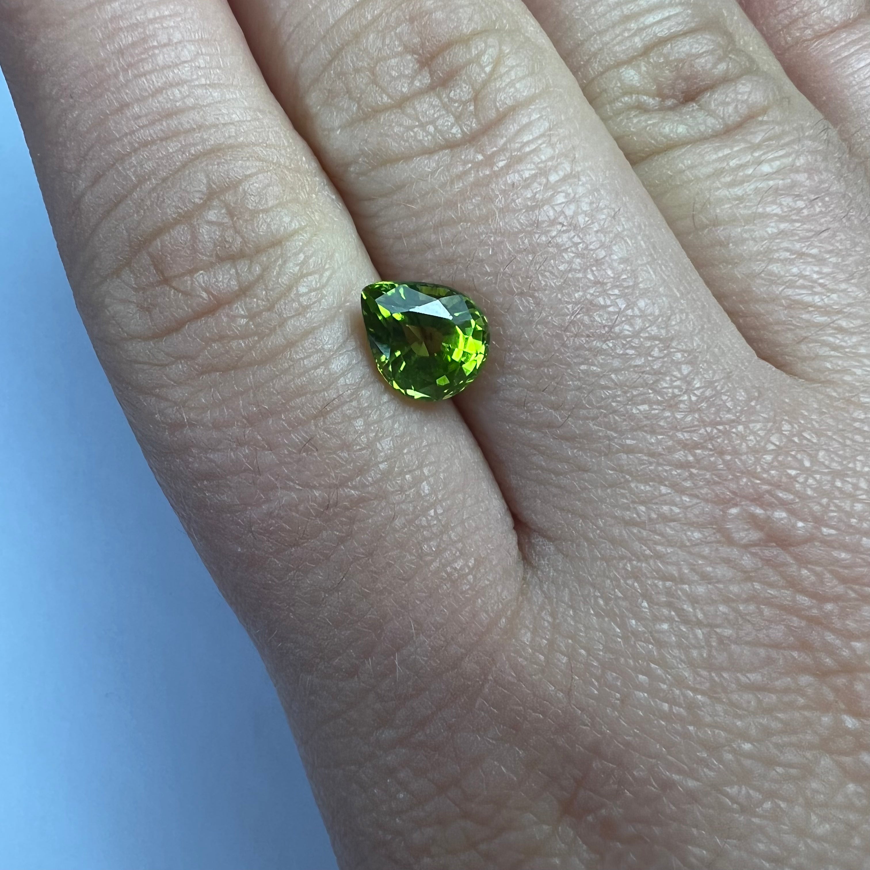 2.07CTW Loose Natural Pear Cut Peridot 8.75x7.05x4.90mm Earth mined Gemstone
