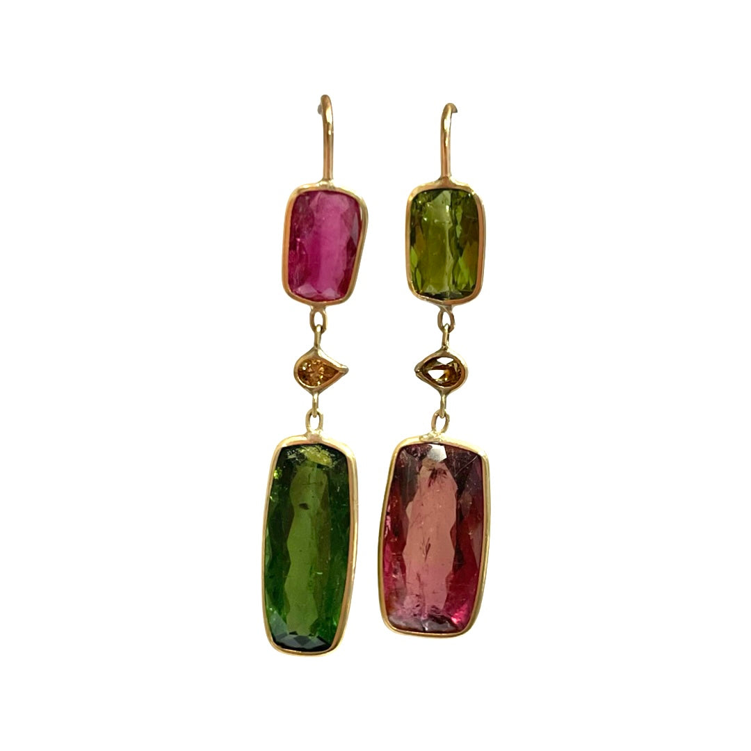 Tourmaline Diamond Earrings
