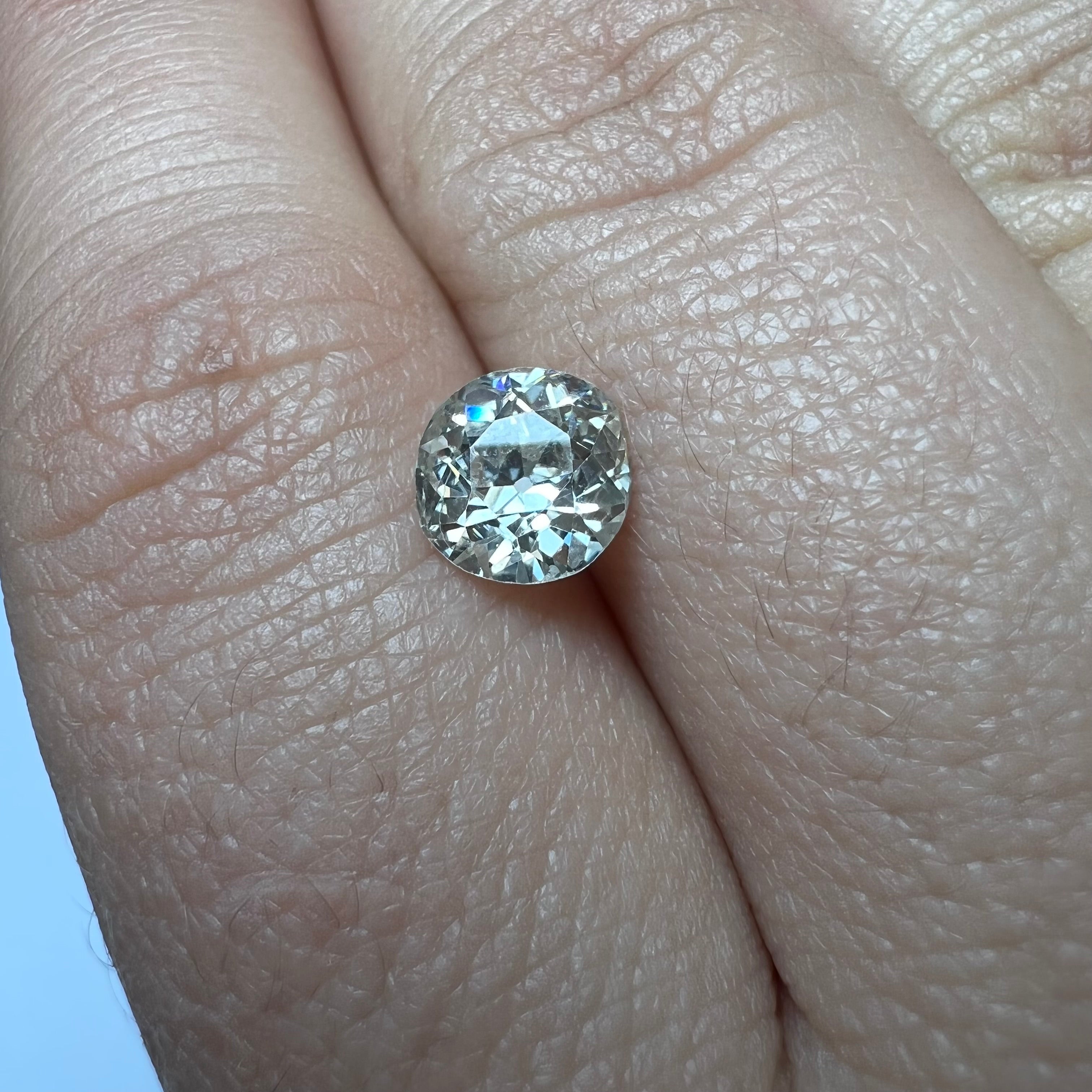 1.21CT Old European Cut Diamond L I2 6.66x7.09x3.95mm Natural Earth mined