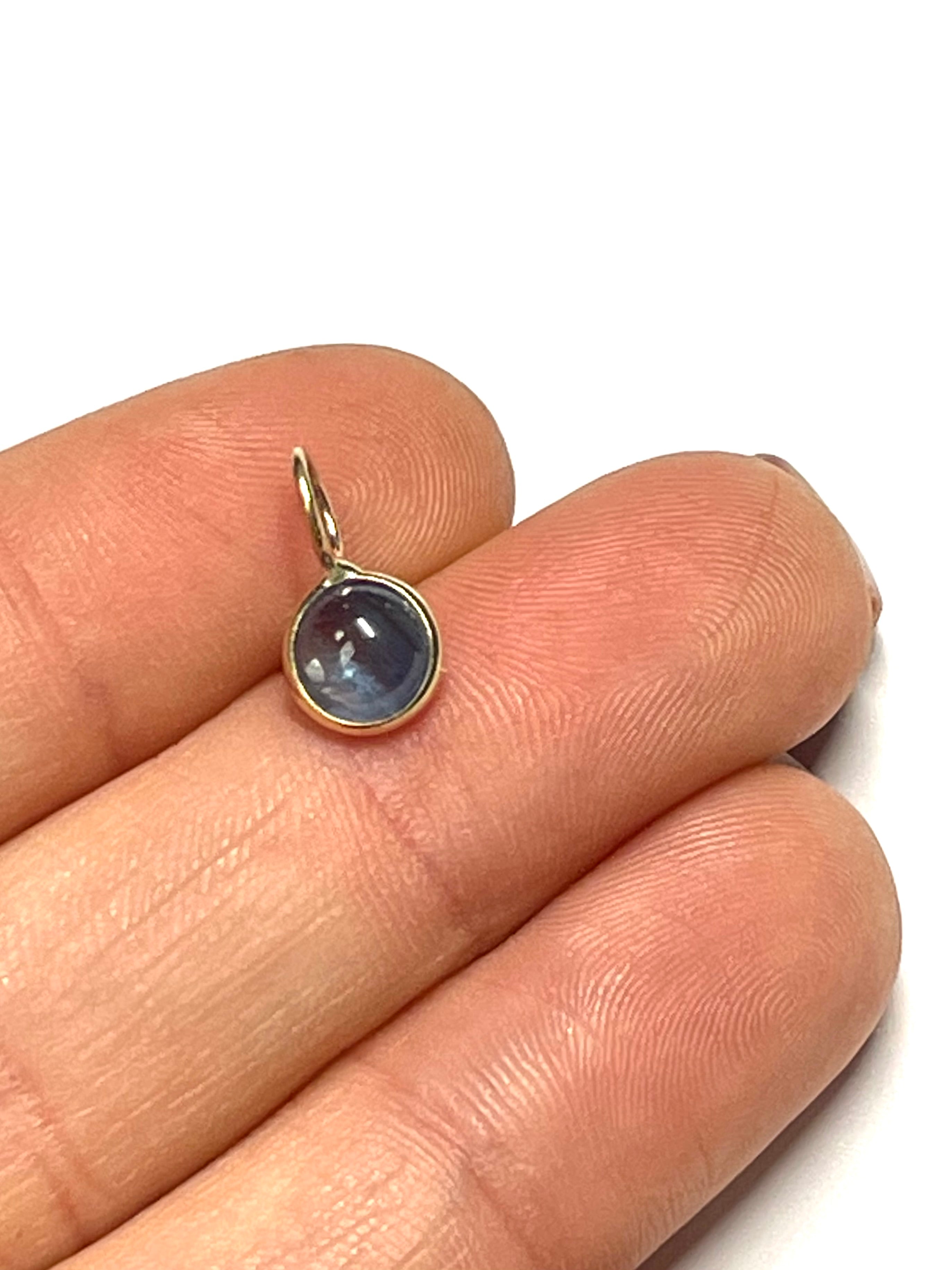 1 CT Sapphire Pendant Charm in solid 14k Yellow Gold