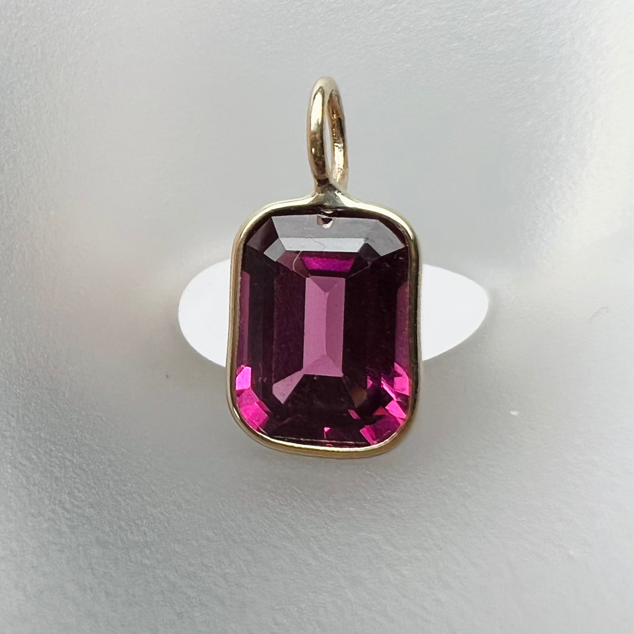2.0CT Natural Designed Agate 14K Yellow Gold Pendant Charm 13x6mm