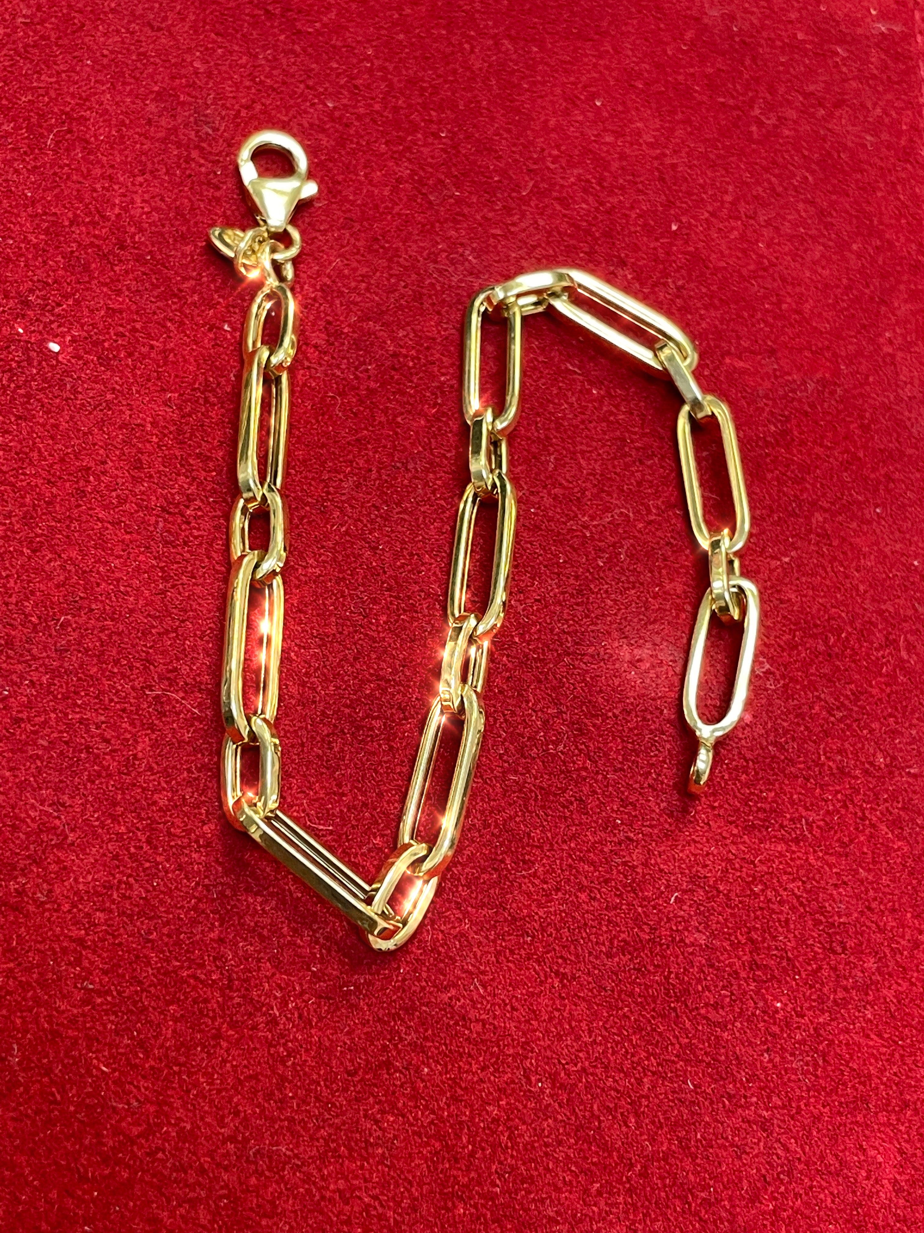 7.5” 6mm 14K Yellow Gold Paperclip Link Bracelet