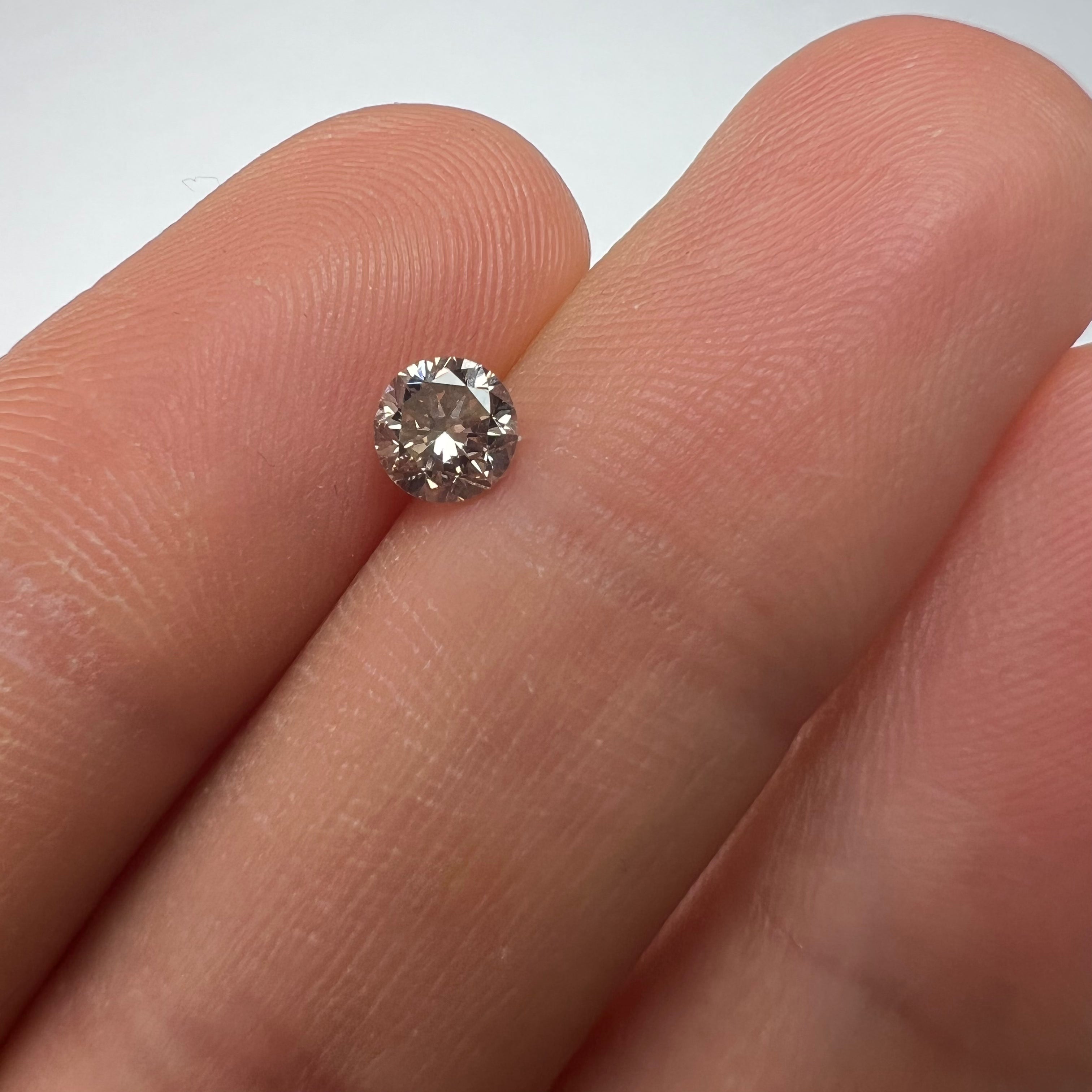 .51CT Round Brilliant Diamond Fancy Pinkish Brown I1 4.83x4.90x3.22mm Natural Ea