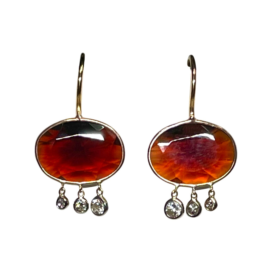 Garnet Diamond Earrings