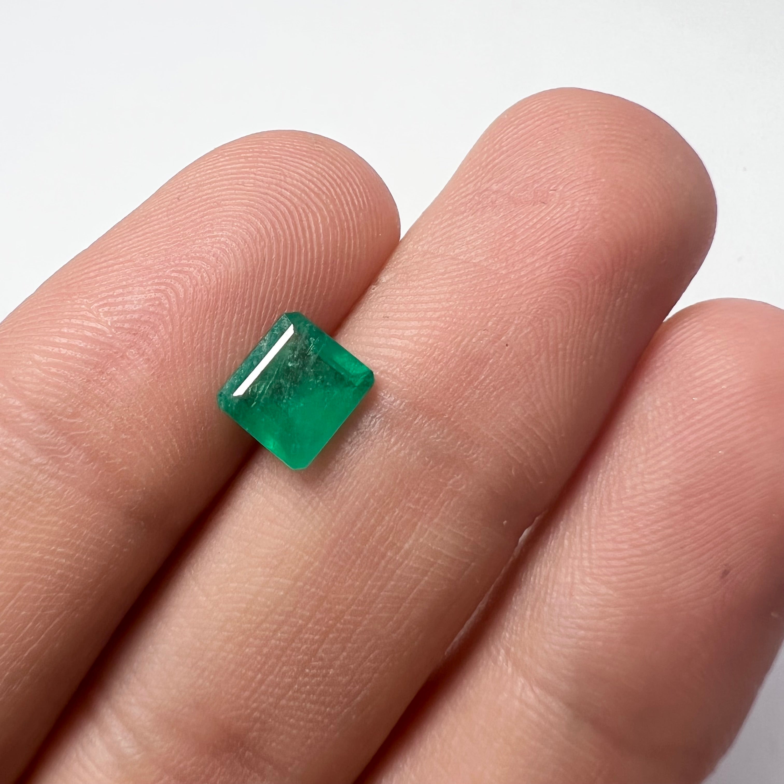 1.11CT Loose Natural Colombian Emerald Square Cut 6.82x6.24x3.78CT
