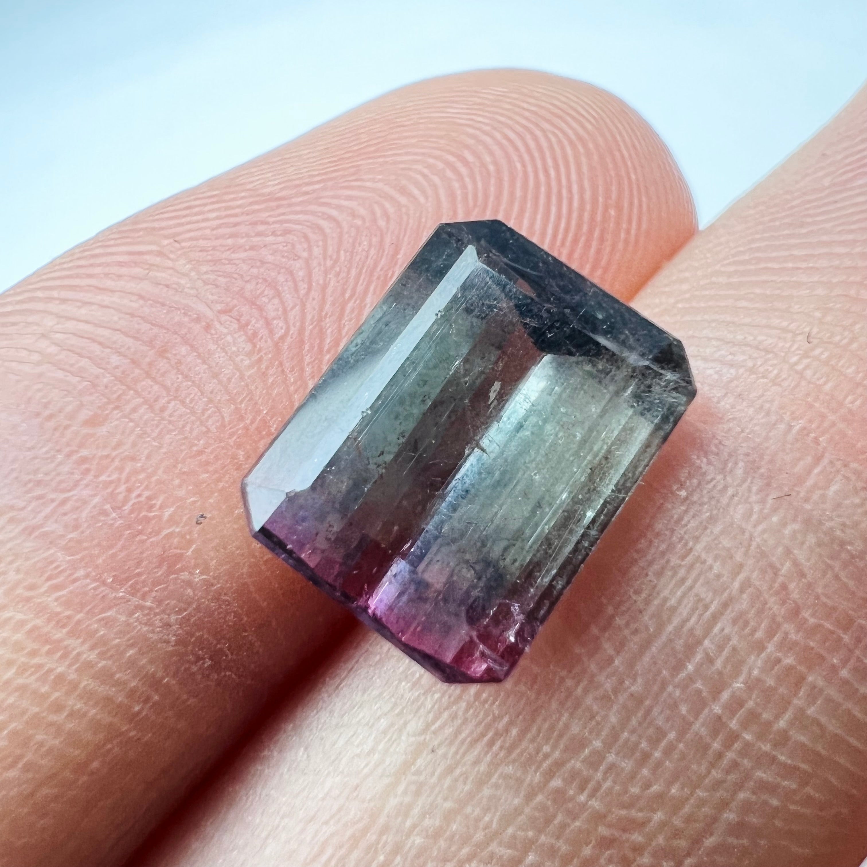 4.61CTW Natural Emerald Cut Tourmaline 10.88x8.39mm Earth mined Gemstone