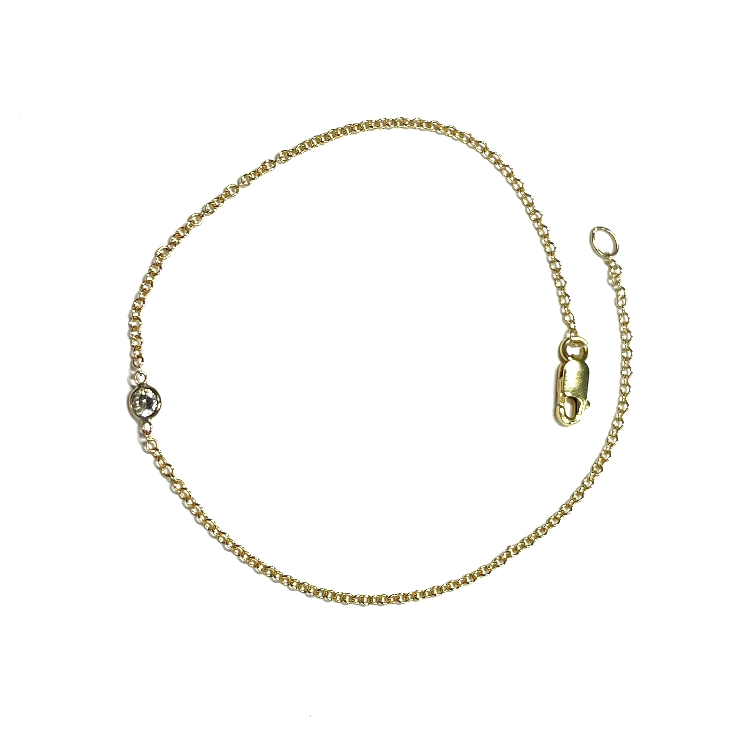 .15CT Diamond Bracelet in Solid 14k Yellow Gold 7.5"