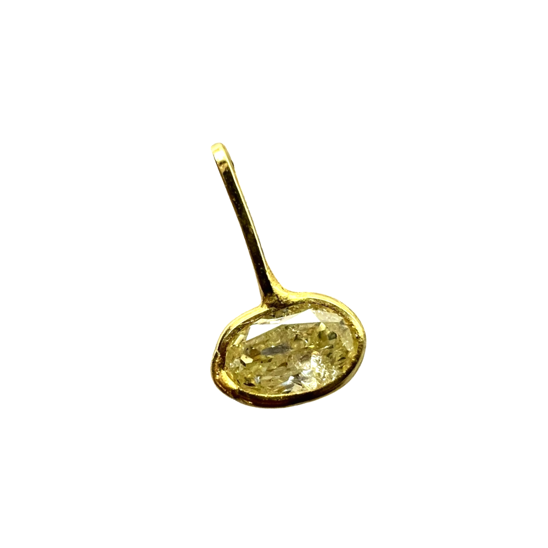 .19CT East West Oval Canary Yellow Diamond Pendant Charm
