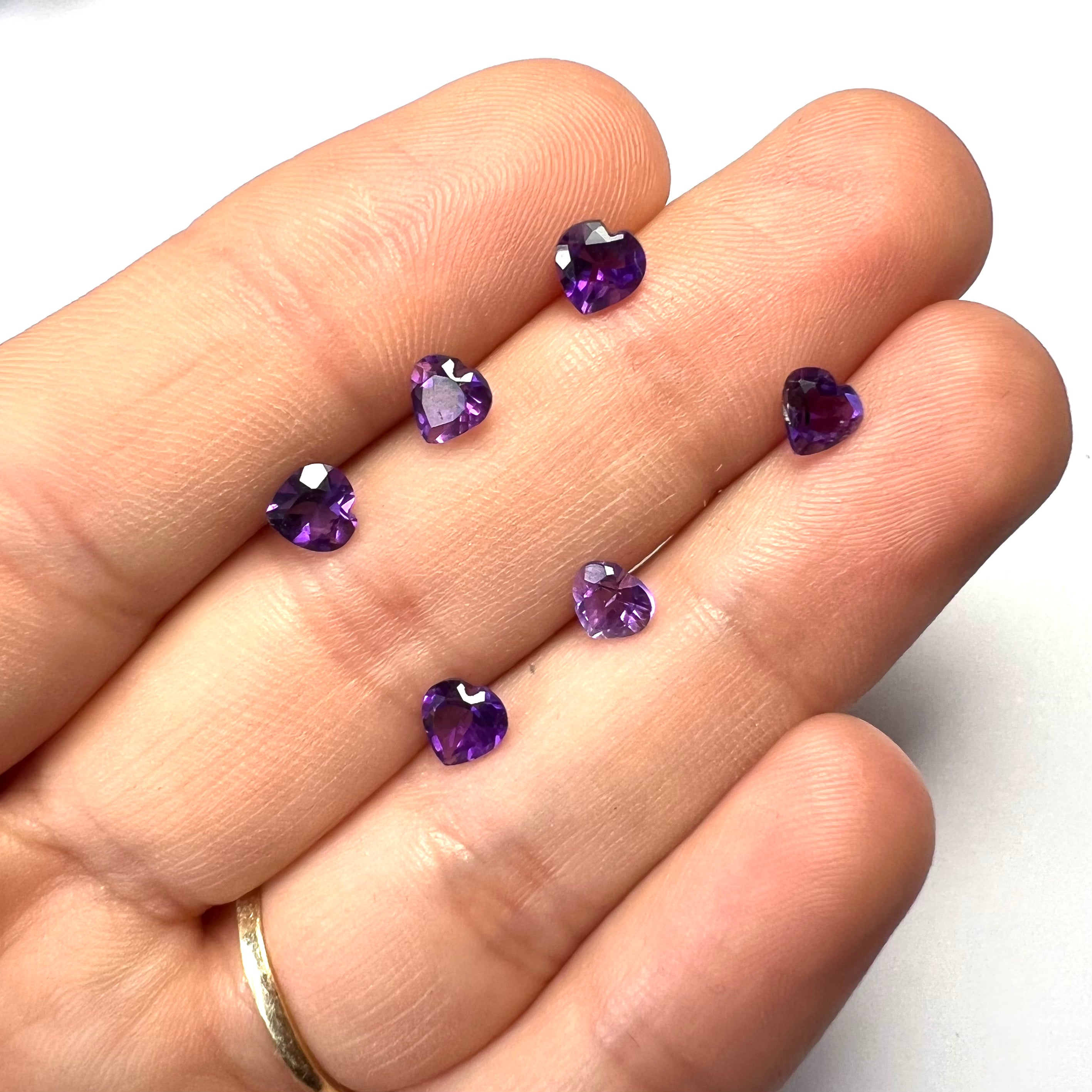 .40CT Natural Loose Heart Light Pink Amethyst 5x5mm earth mined Gemstone