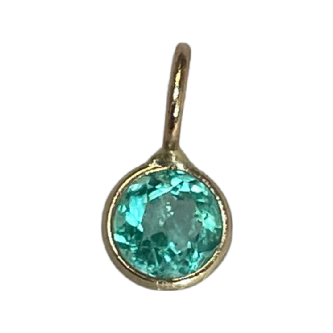 .40CT Colombian Emerald 14K Yellow Gold Pendant Charm
