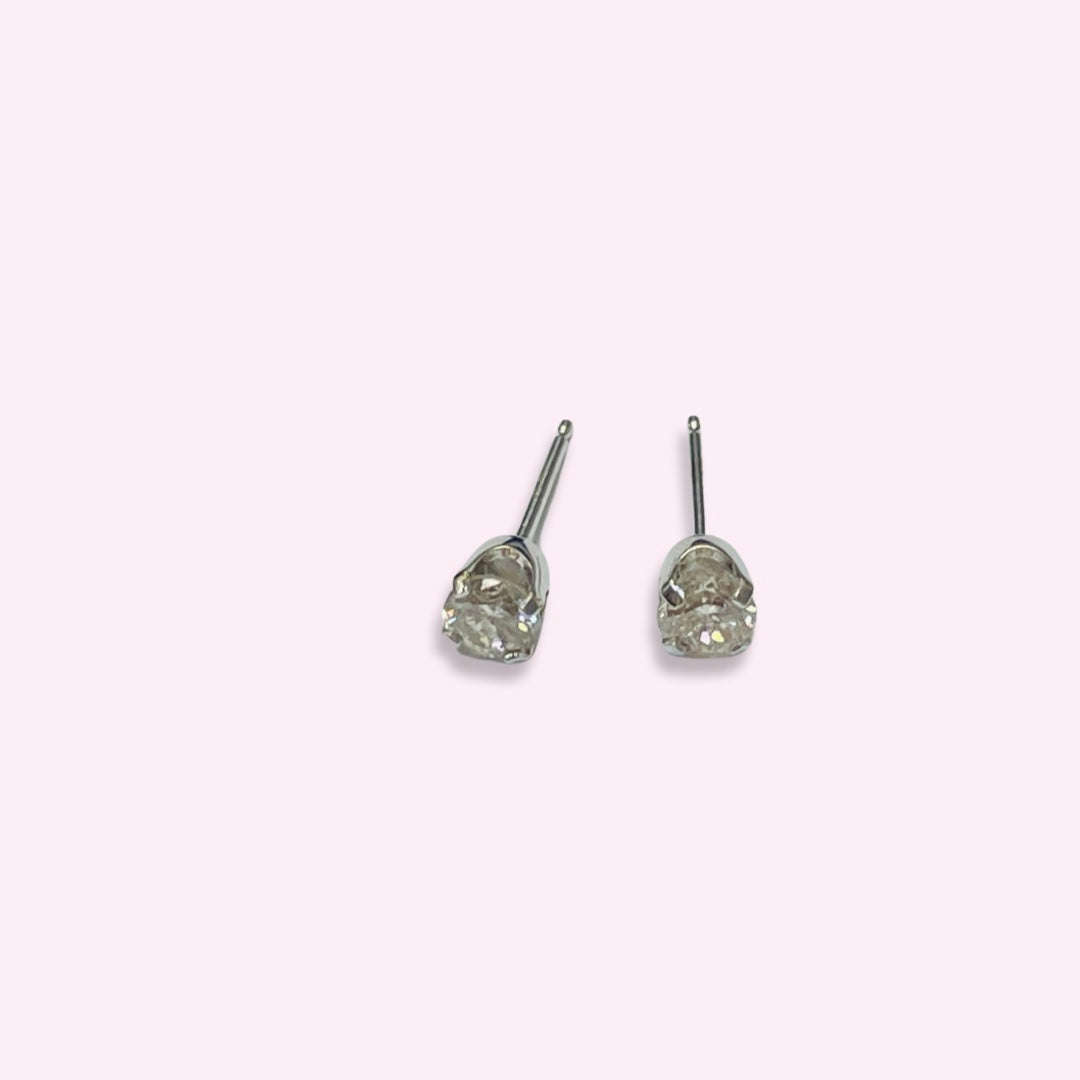 .40CTW Round  Brilliant Cut Natural Diamond Stud Earrings 14K White Gold
