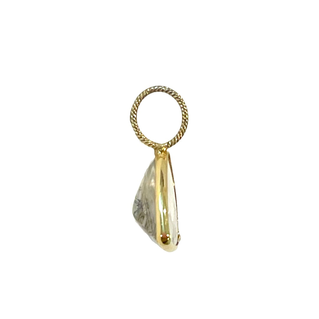 Natural Designed Agate 14K Yellow Gold Pendant