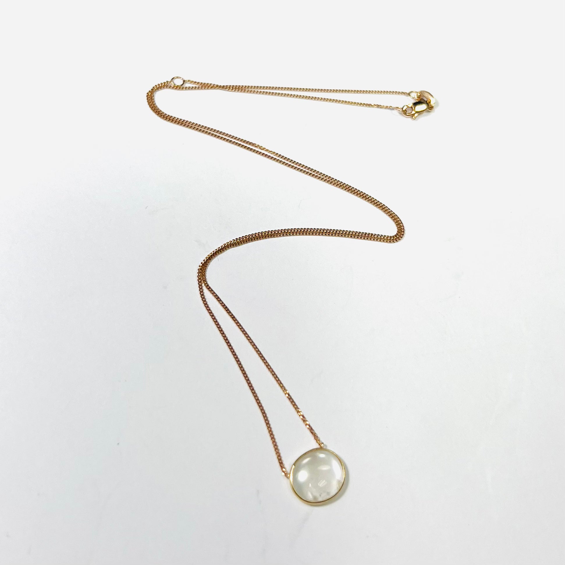 Moonstone 18" 14K Rose Gold Necklace