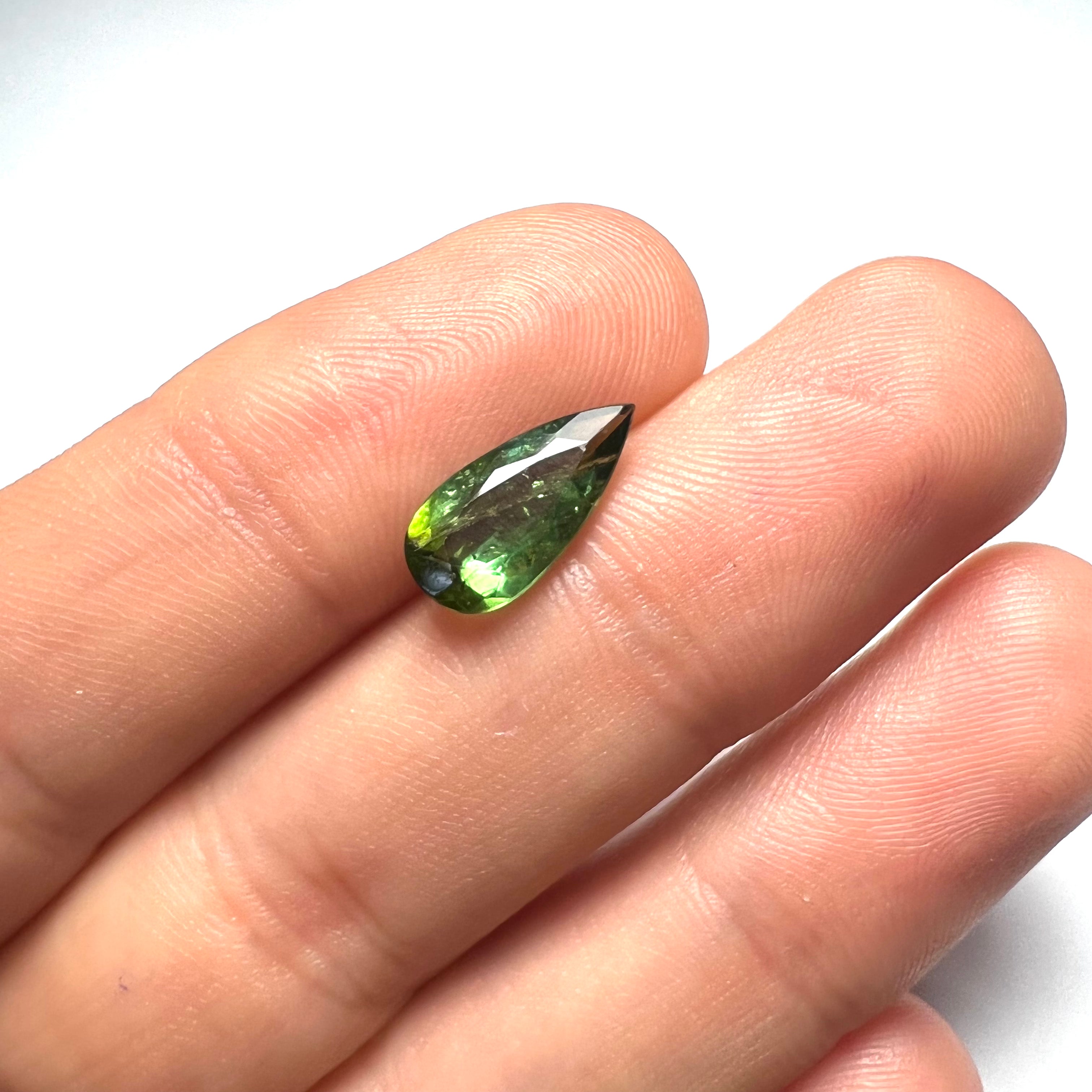 1.92CTW Natural Pear Cut Tourmaline 14x6x3.5mm Earth mined Gemstone