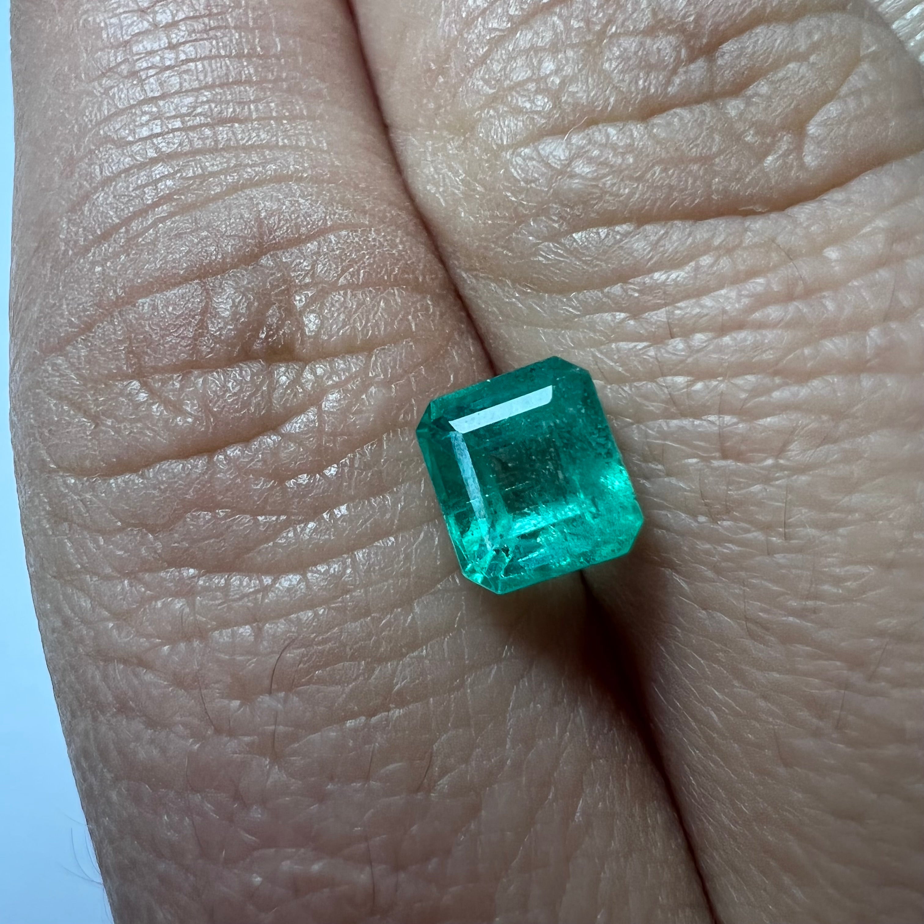 1.26CT Loose Natural Colombian Emerald Square Cut 6.29x5.62x5.01mm