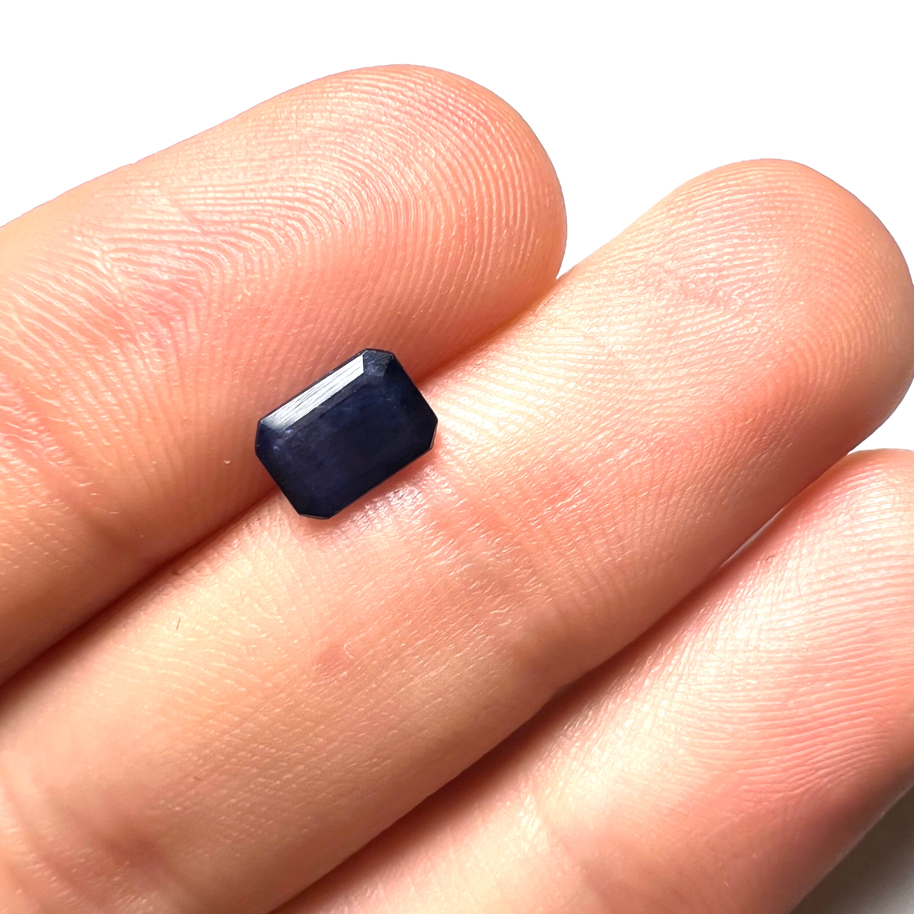 1CTW Loose Blue Emerald Cut Sapphire 7x5x2.5mm Earth mined Gemstone