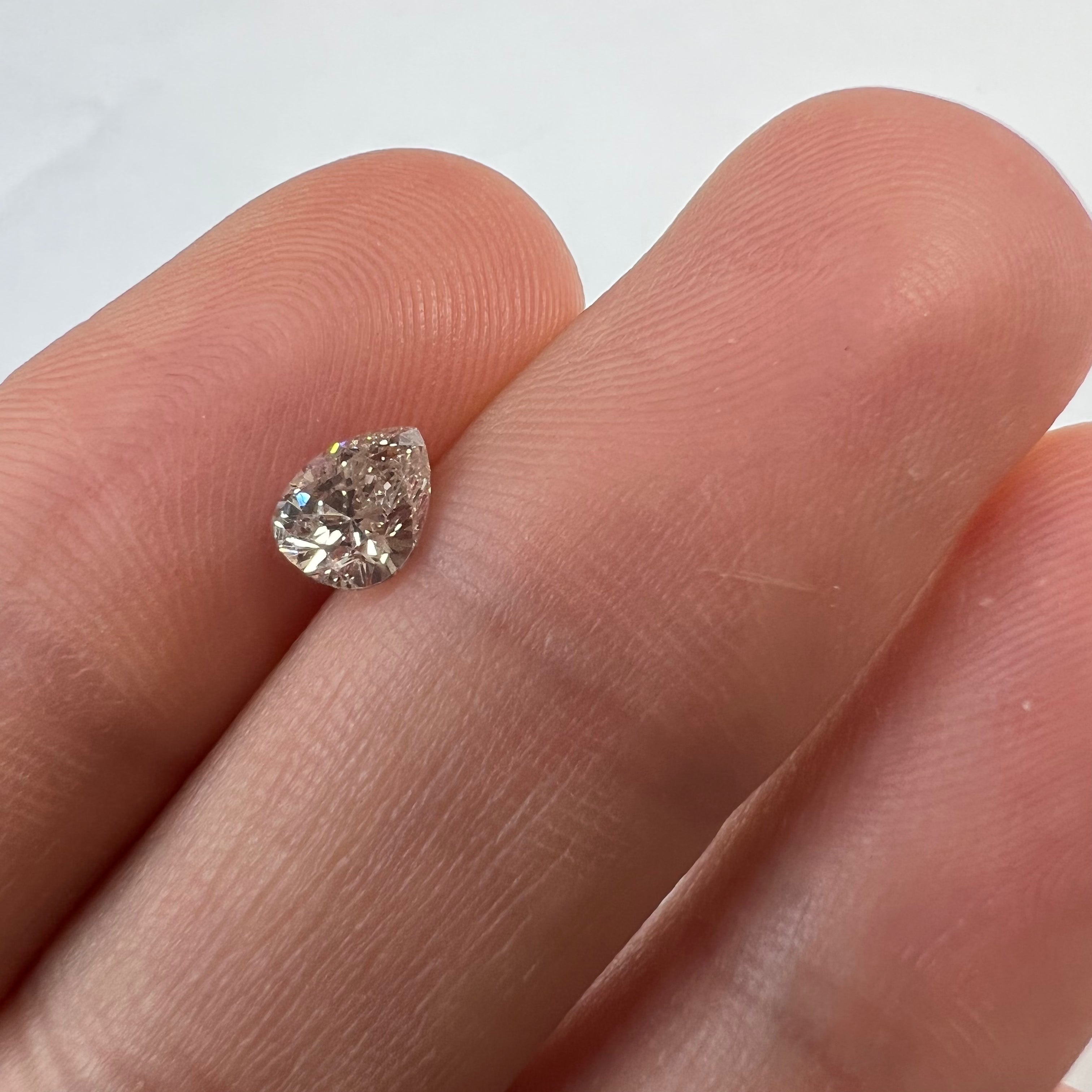 .66CT Pear Brilliant Diamond Light Champagne SI2 Natural Earth mined