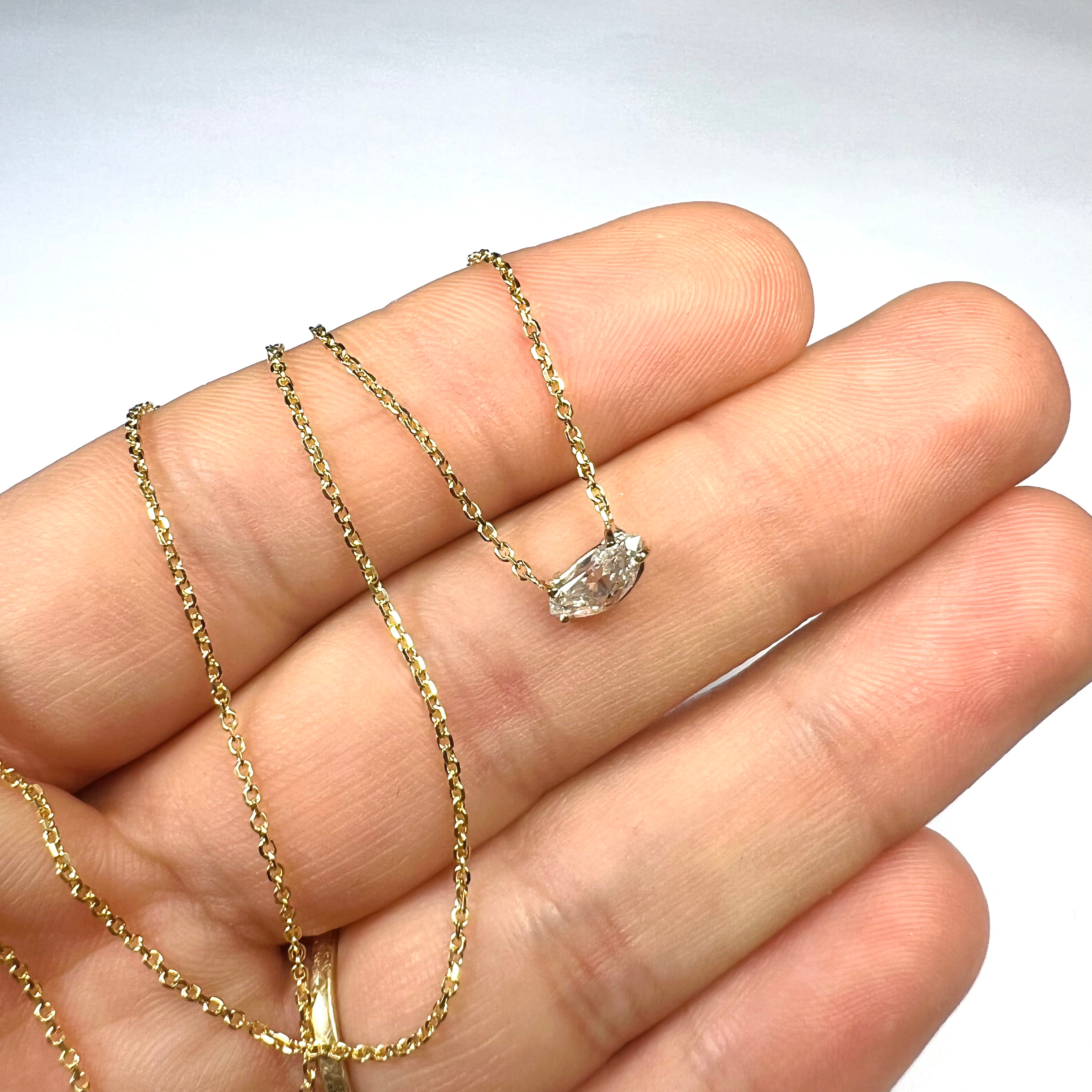 .30CT Fancy Cut Diamond 16.5" 14k Yellow Gold Necklace