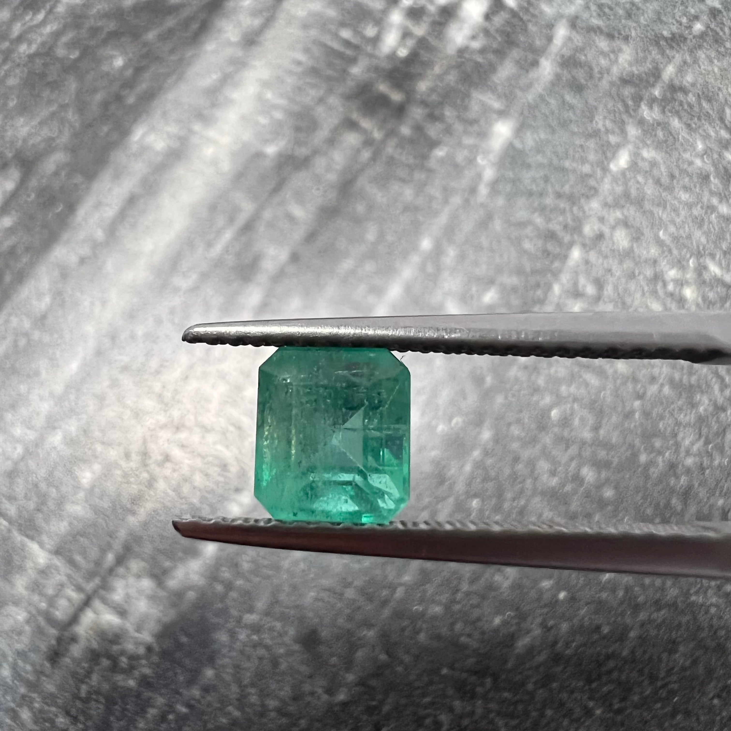 1.26CT Loose Natural Colombian Emerald Square Cut 6.29x5.62x5.01mm