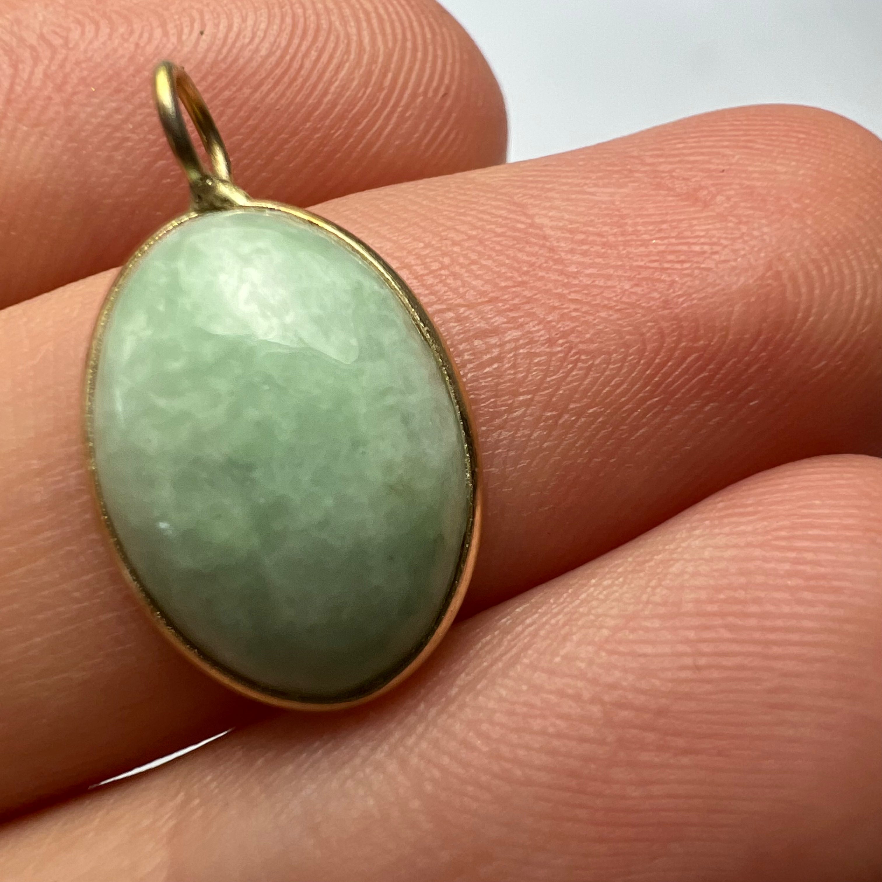 14k Turquoise Yellow Gold Pendant Charm 19x11mm