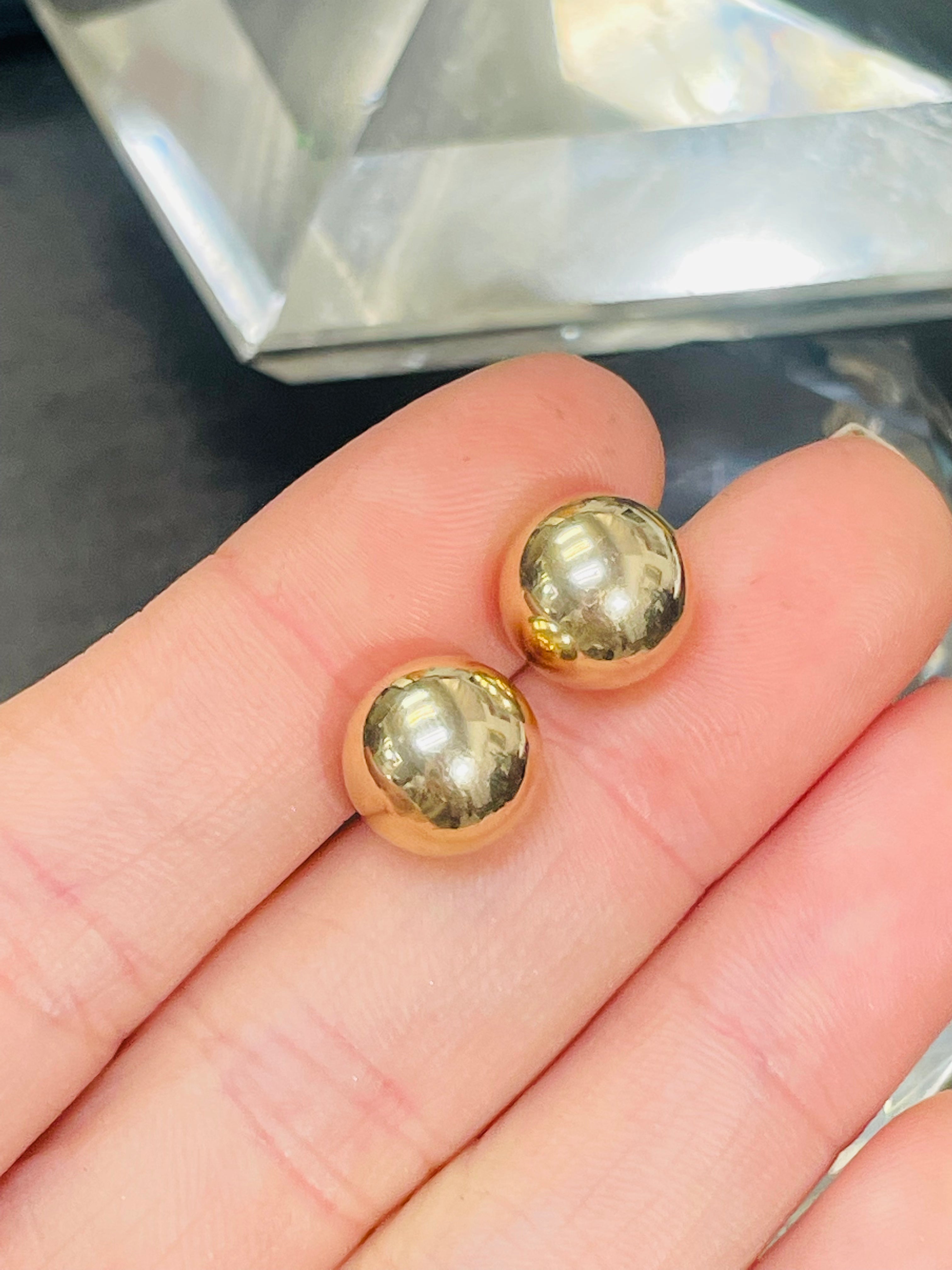 10mm 14K Yellow Gold Ball Studs