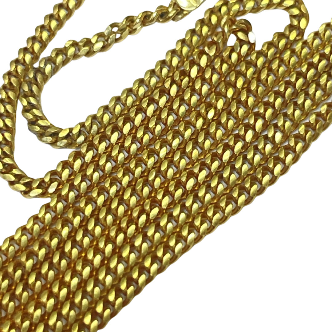 16” 1.5mm Solid 14K Yellow Gold Cuban Curb Chain
