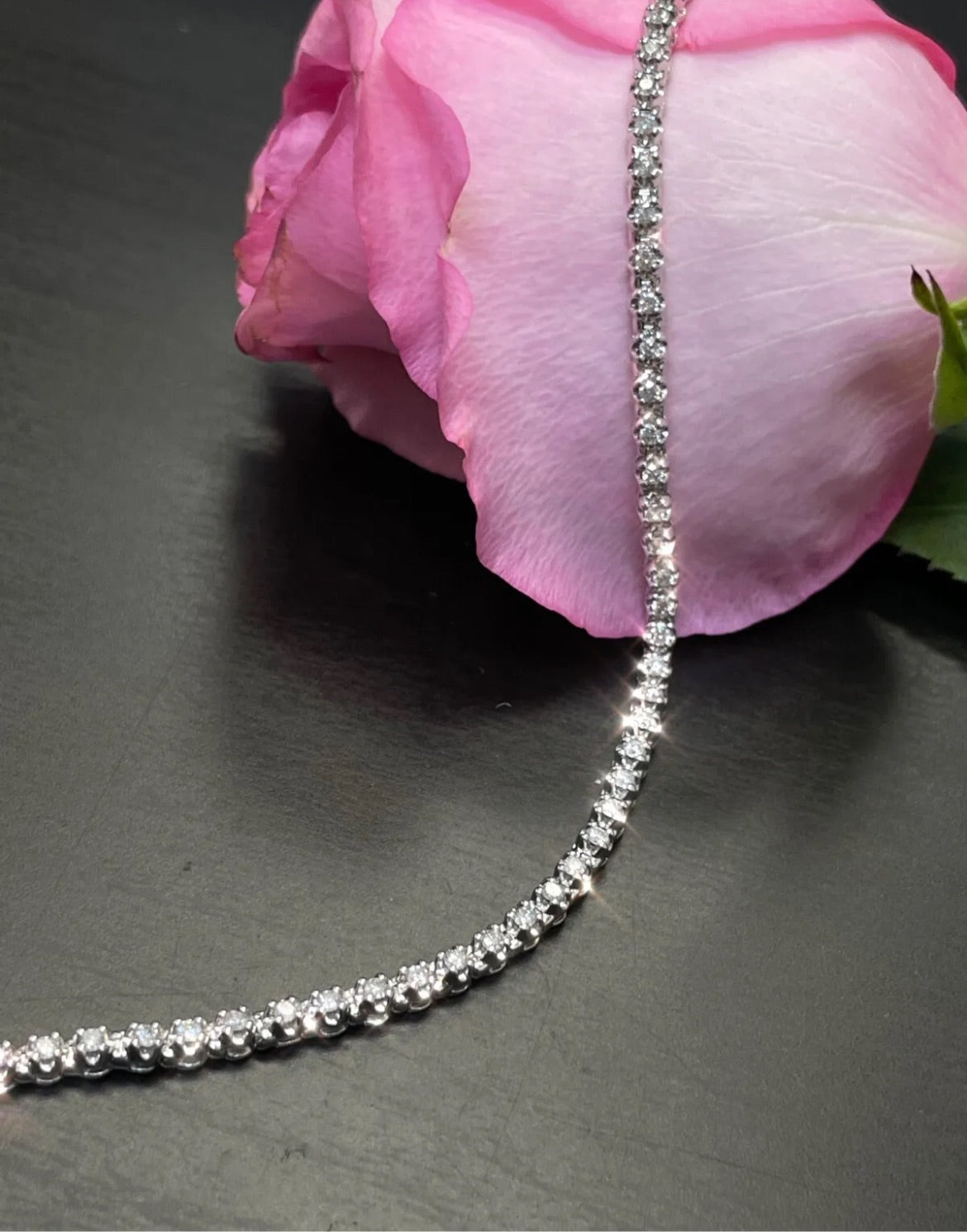 1CT Classic Diamond Tennis Bracelet Solid 10K White Gold 7”