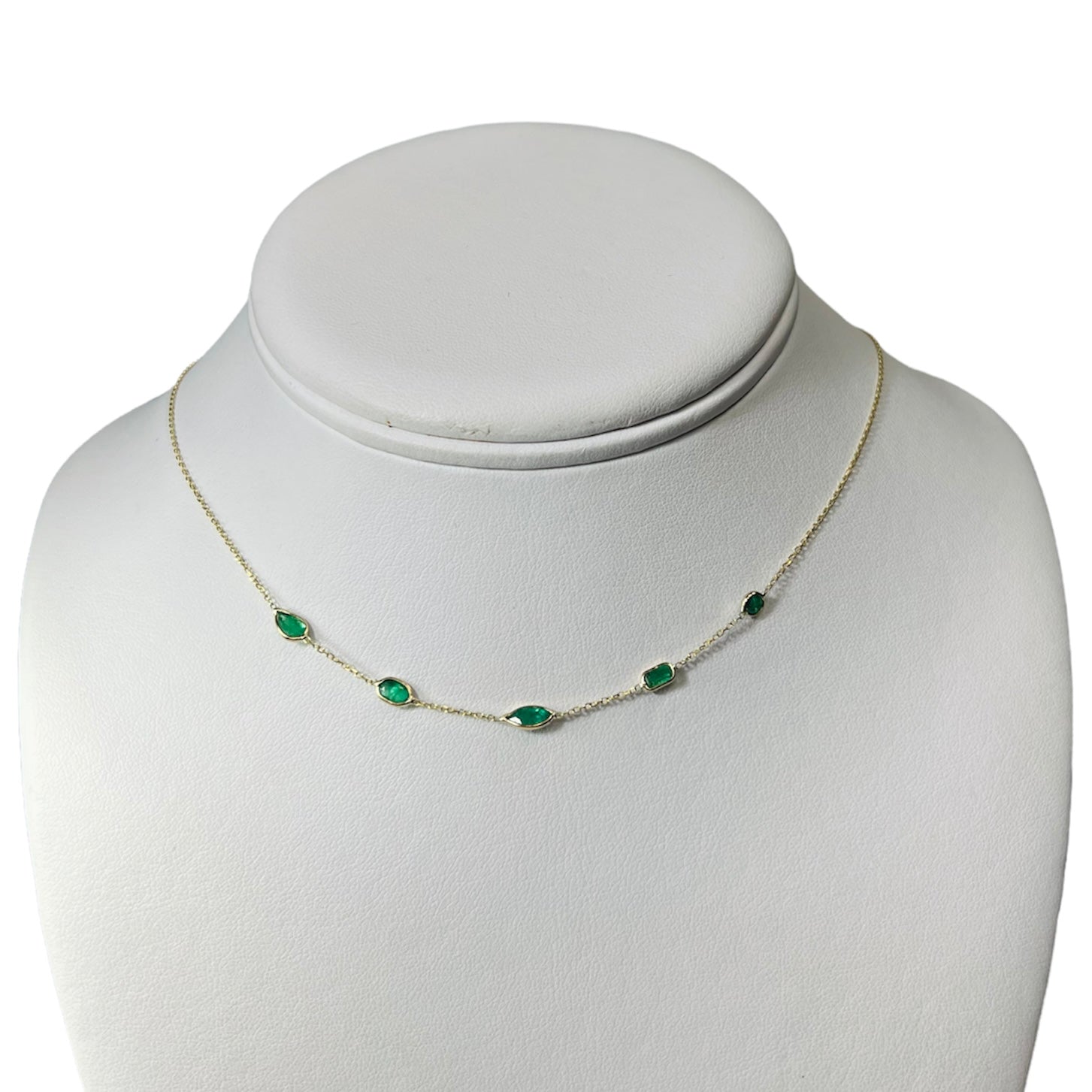 Emeralds By The Yard 16" 14k Yellow Gold Necklace