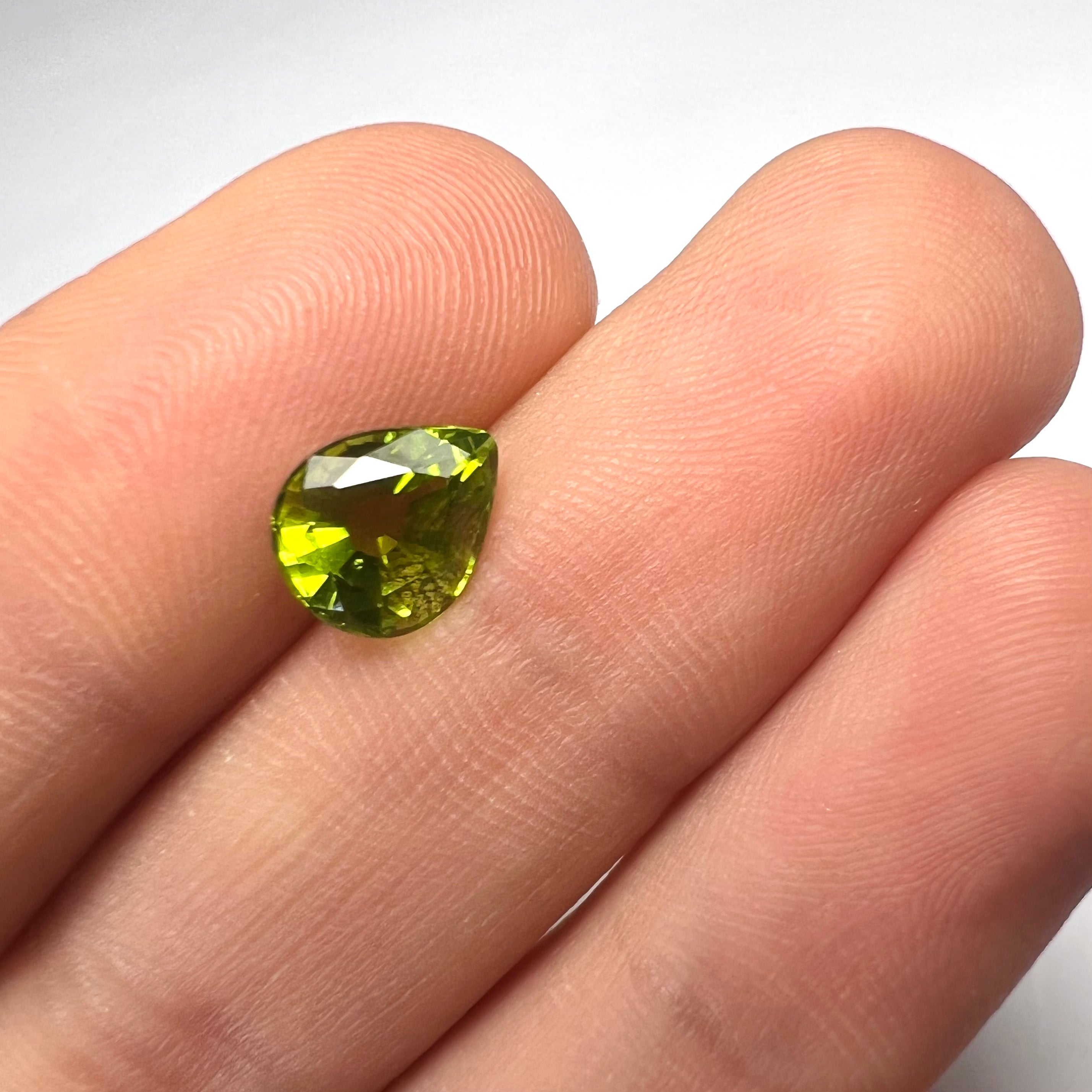 2.07CTW Loose Natural Pear Cut Peridot 8.75x7.05x4.90mm Earth mined Gemstone