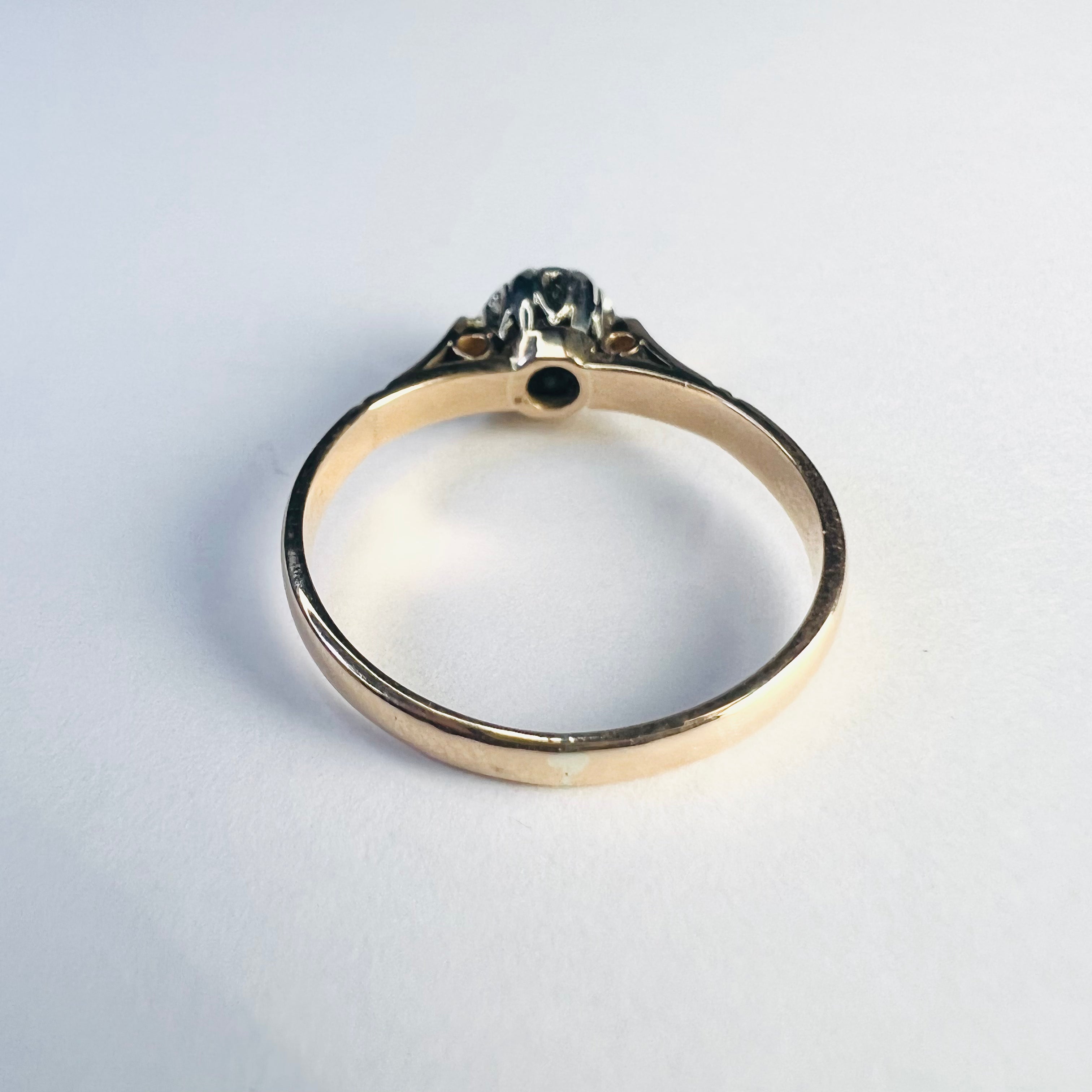 Antique 14K Yellow Gold .24CT Diamond Solitaire Engagement Ring Size 7.75