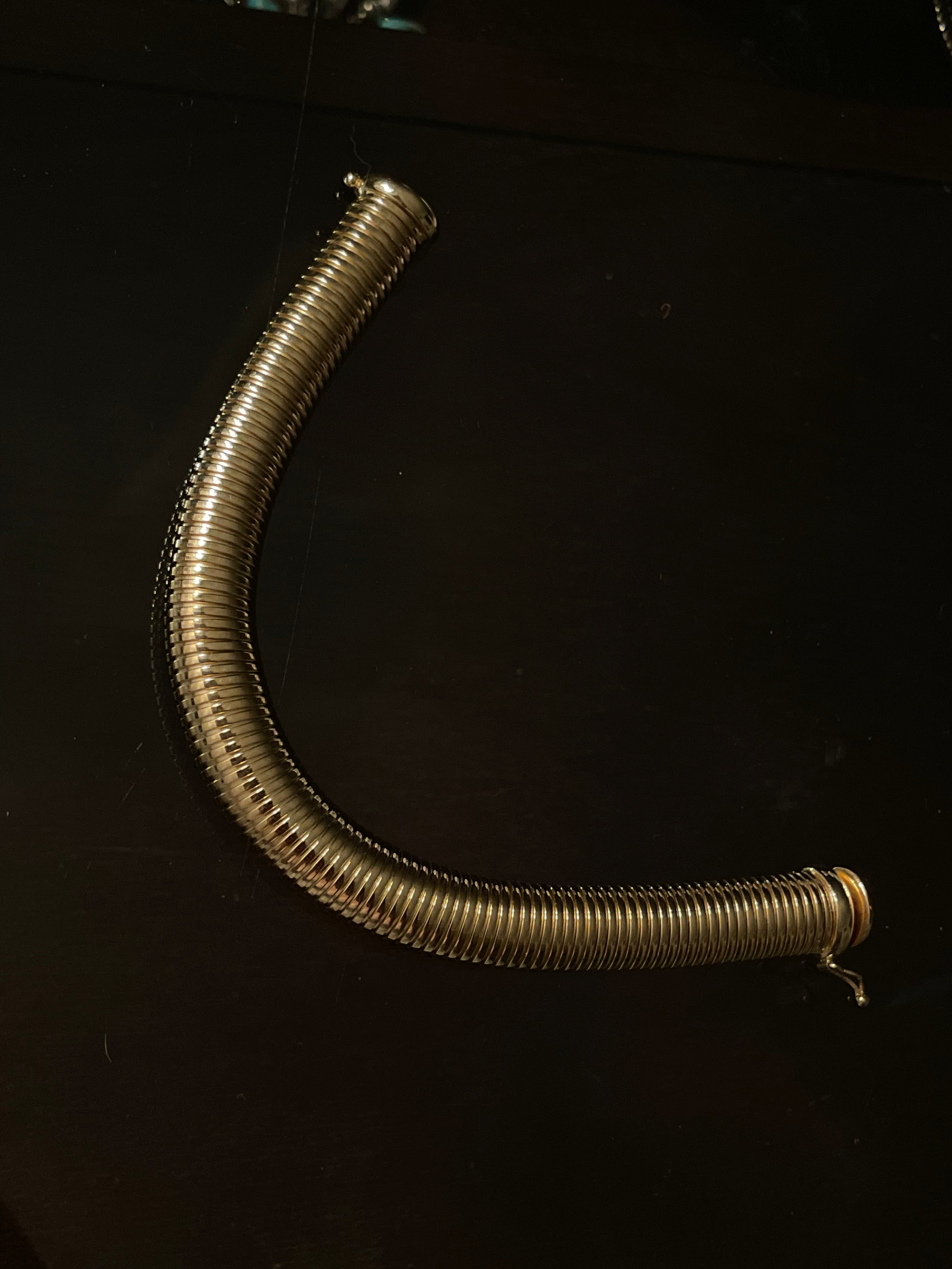 14K Yellow Gold 11mm  7” Tubogas Bracelet