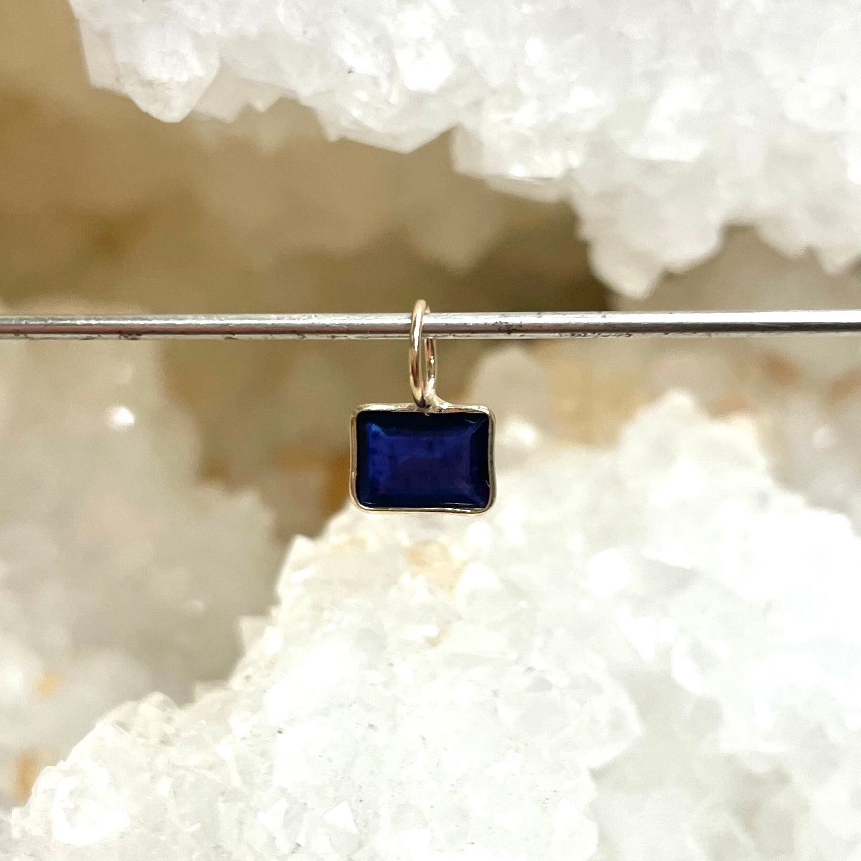 Natural Sapphire 14K Yellow Gold Pendant Charm