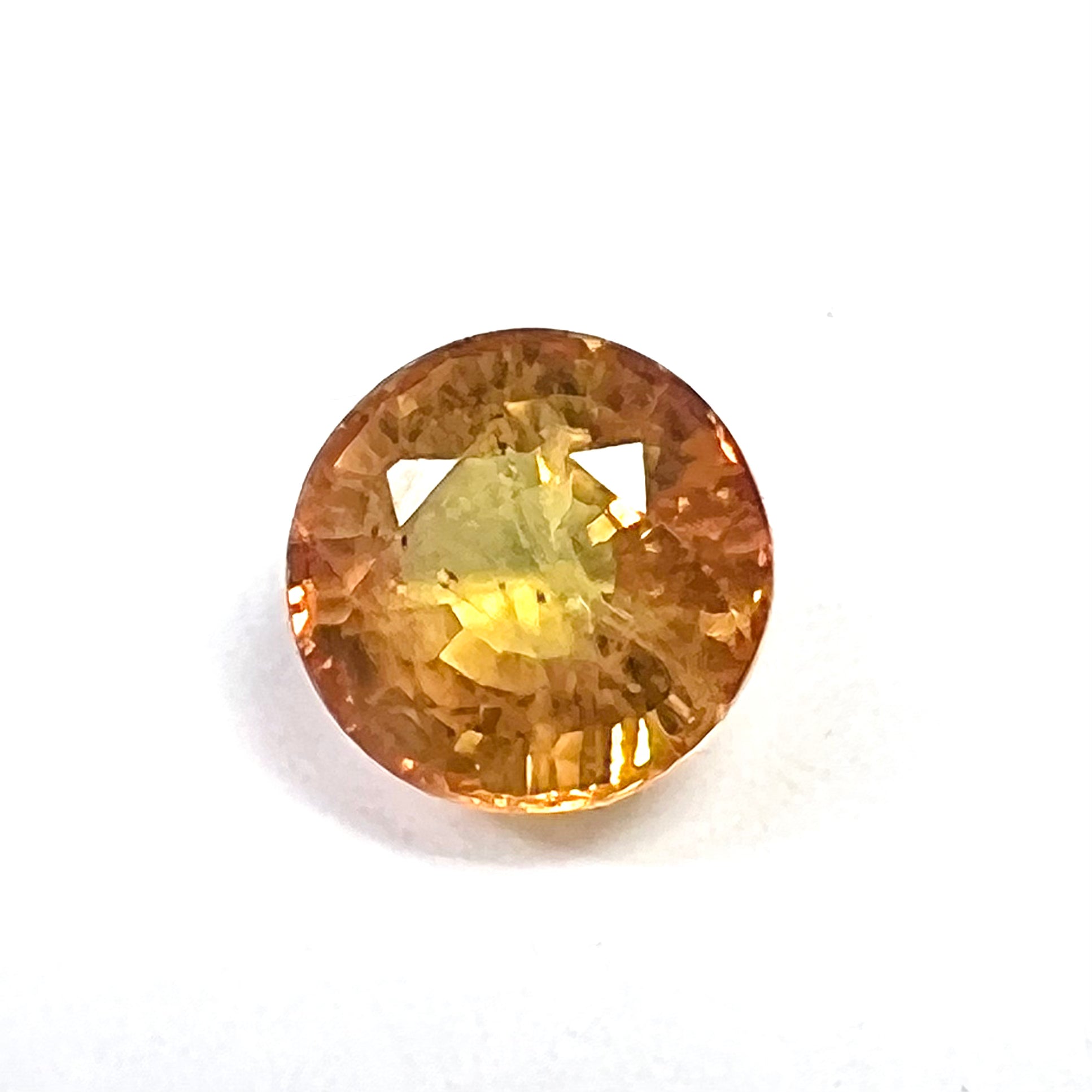 .90CTW Loose Round Orange Sapphire 5.31x3.52mm Earth mined Gemstone