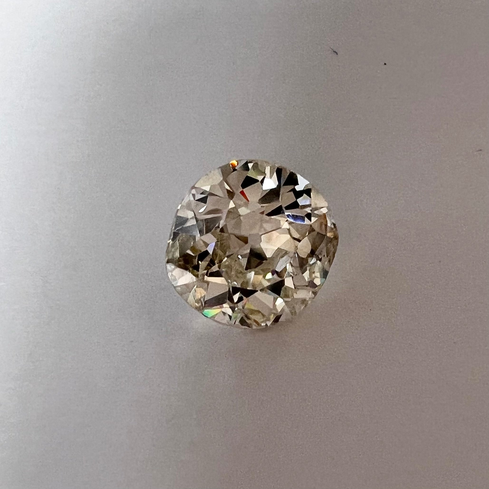 1.21CT Old European Cut Diamond L I2 6.66x7.09x3.95mm Natural Earth mined