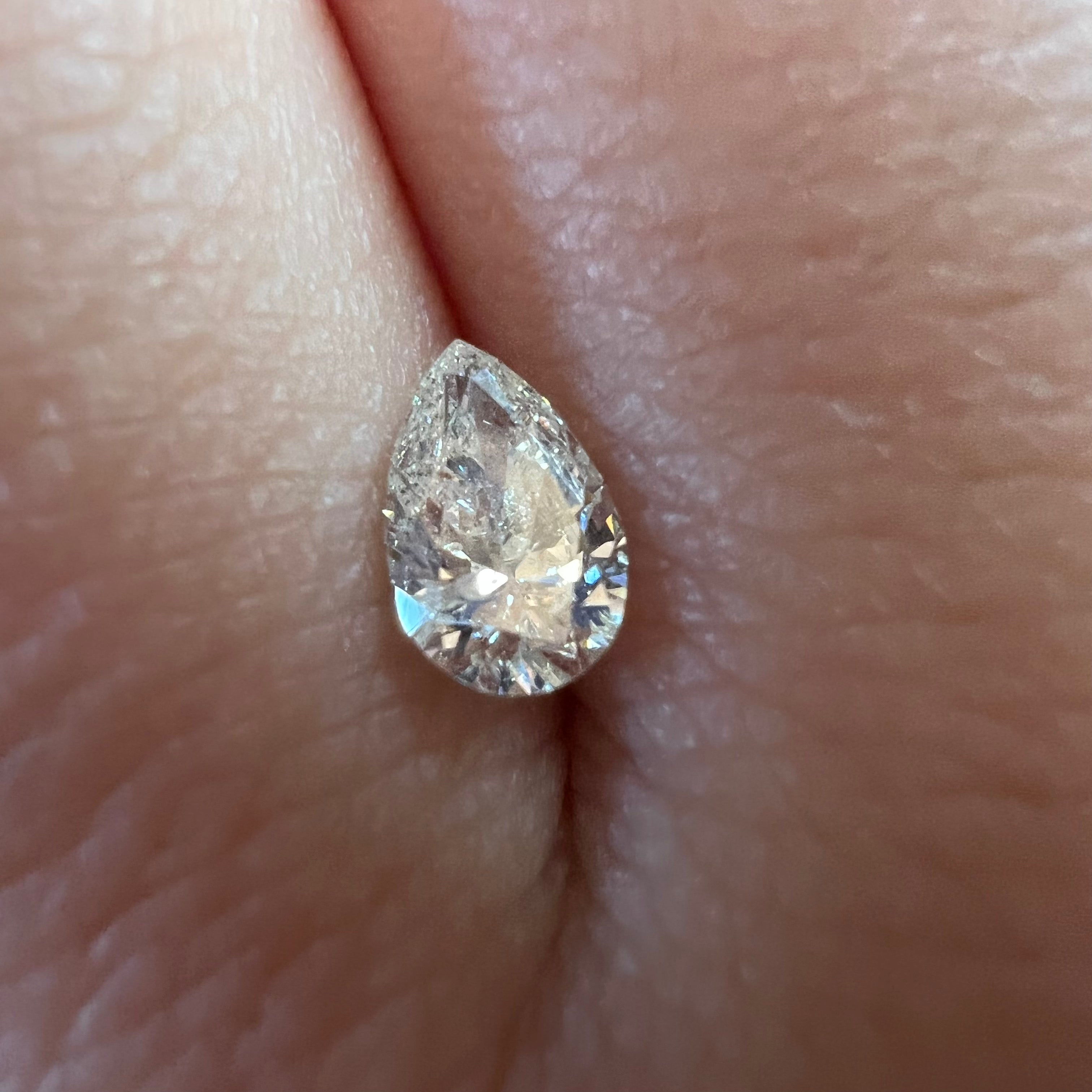 .43CT Pear Brilliant Diamond M SI2 6.32x3.95x2.51mm Natural Earth mined