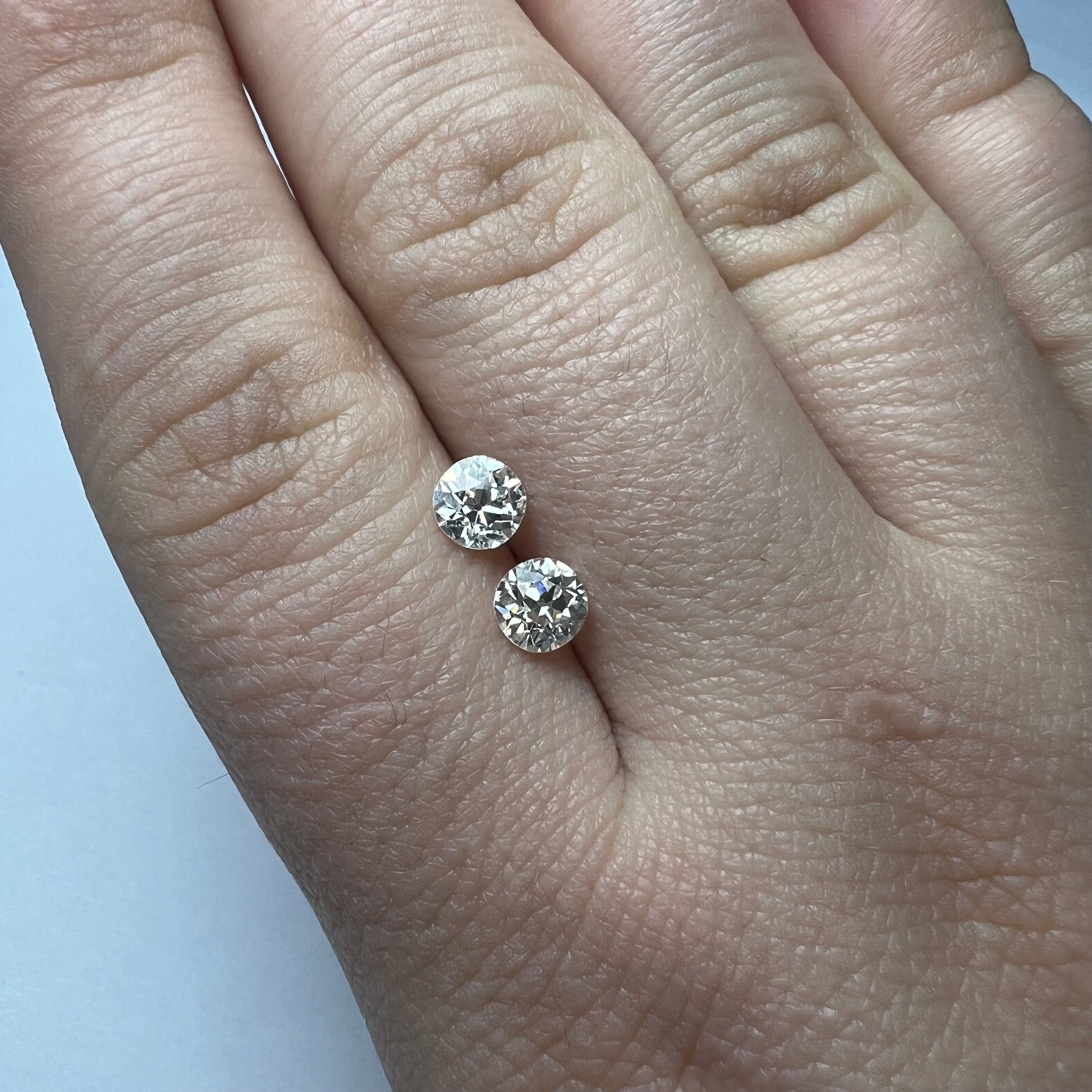 1.05CT Old Mine Cut Diamond K/L VS2 5mm Natural Earth mined