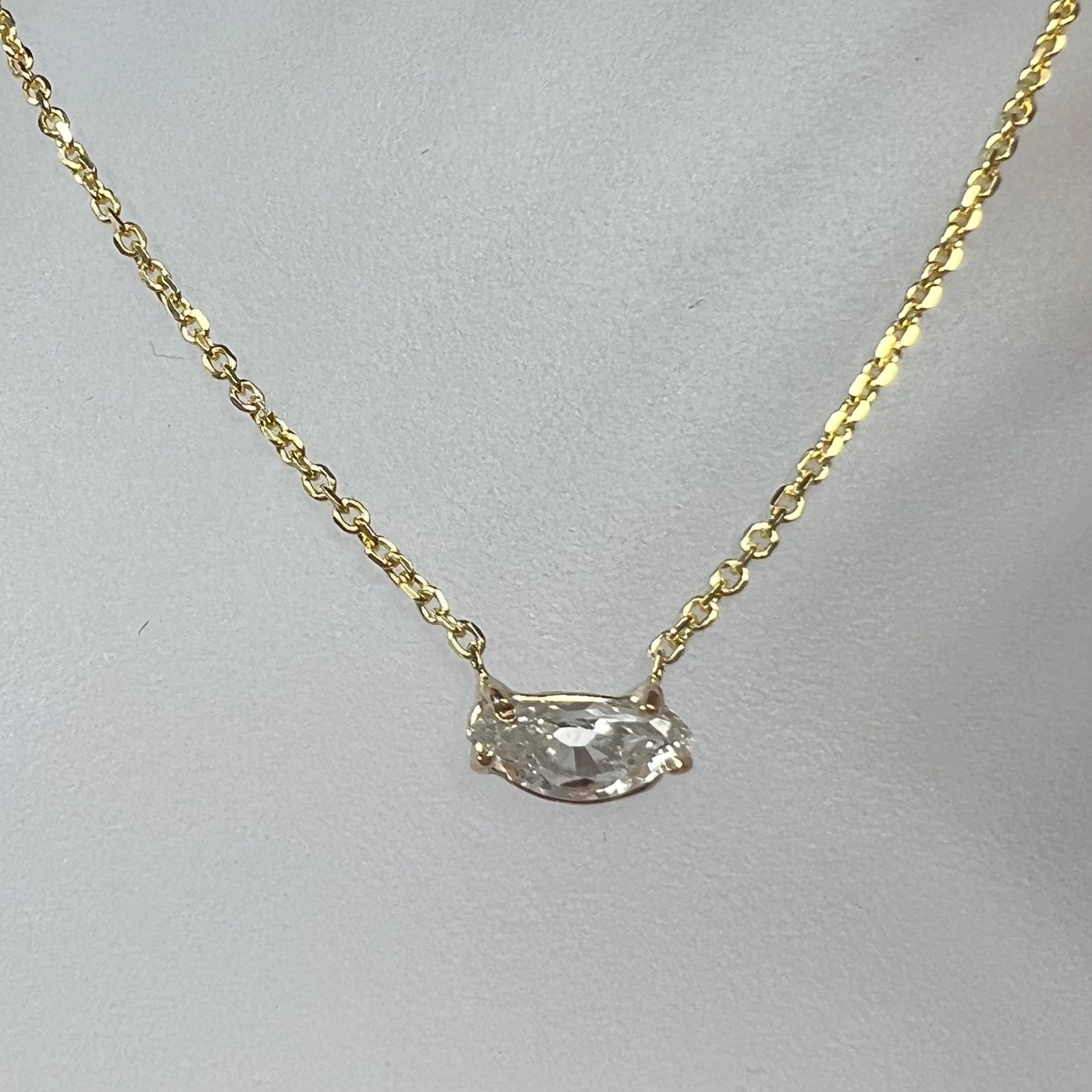 .30CT Fancy Cut Diamond 16.5" 14k Yellow Gold Necklace