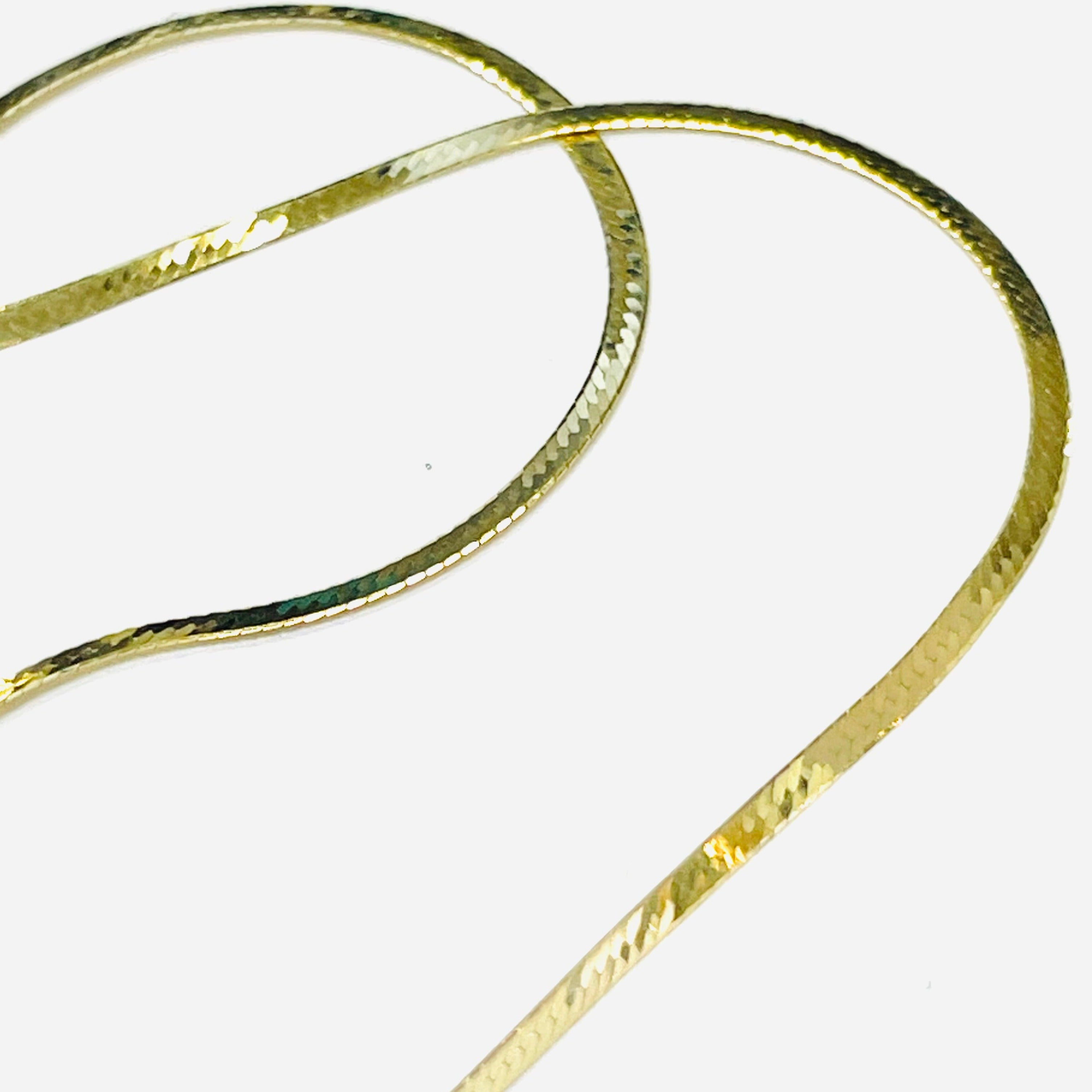 20" 1.3mm 14K Yellow Gold Herringbone Chain Necklace