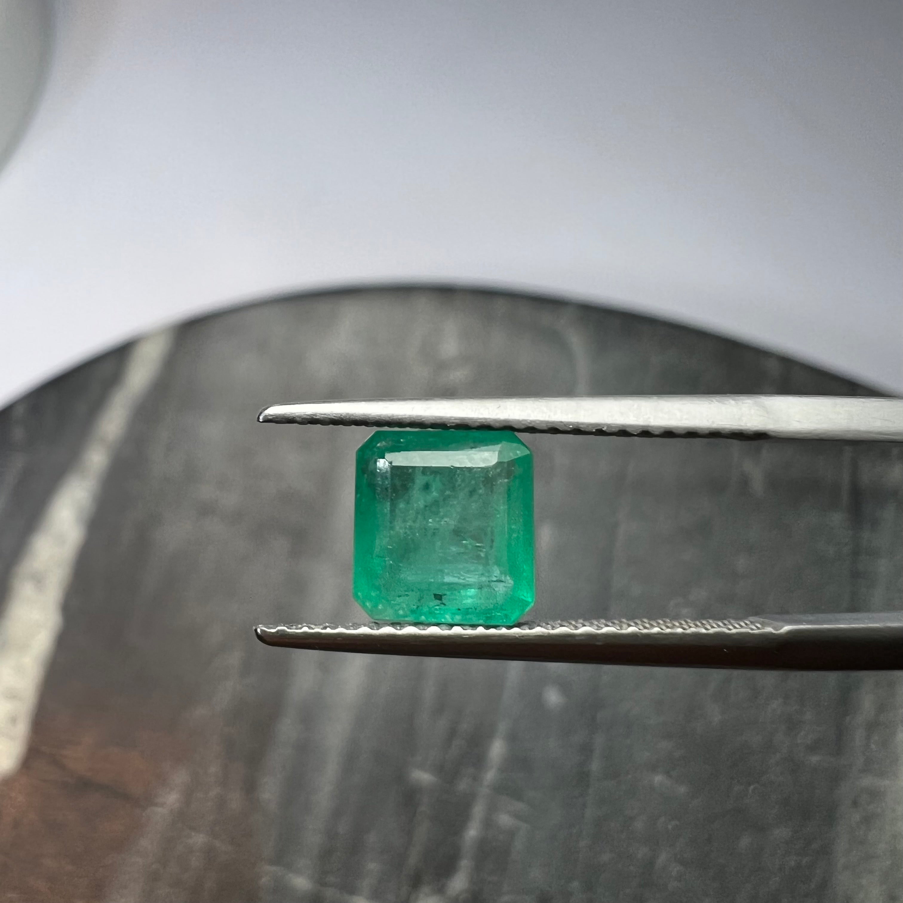 1.52CT Loose Colombian Emerald, Emerald Cut 7.22x6.85x4.05mm Earth mined Gemstone