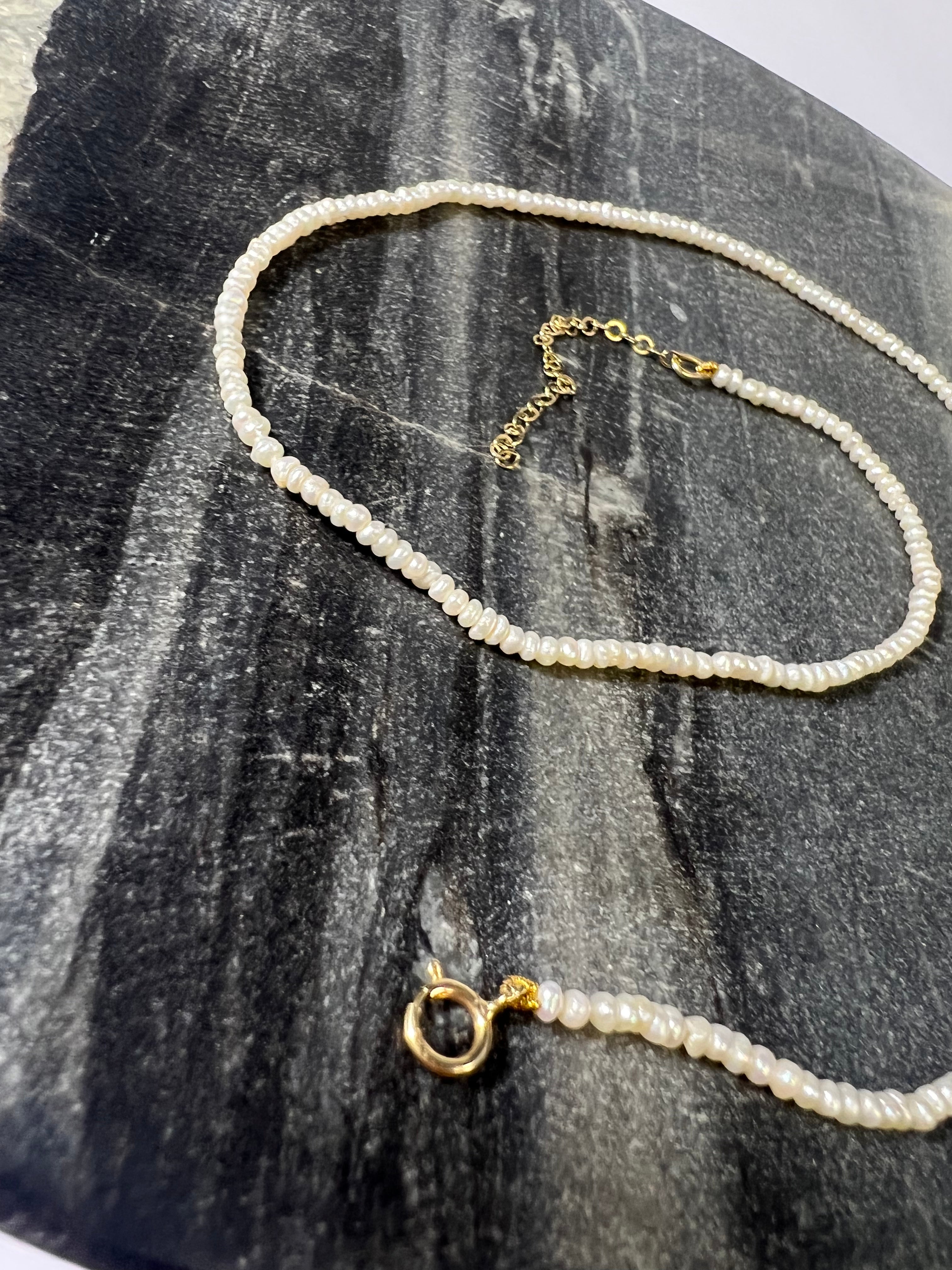 Seed Pearl 16" 14K Yellow Gold Necklace