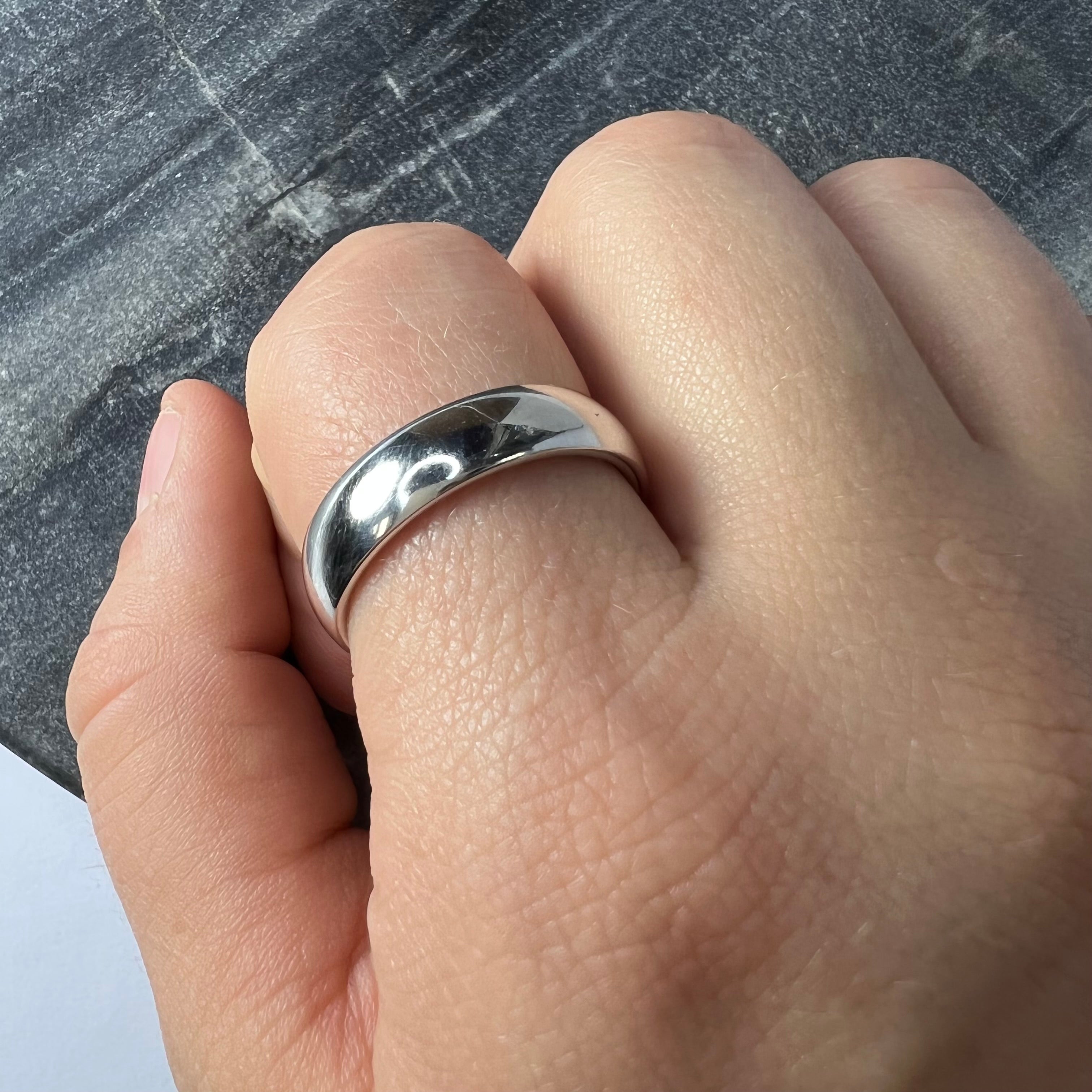 Classic Platinum Wide Ring Band Size 9.75