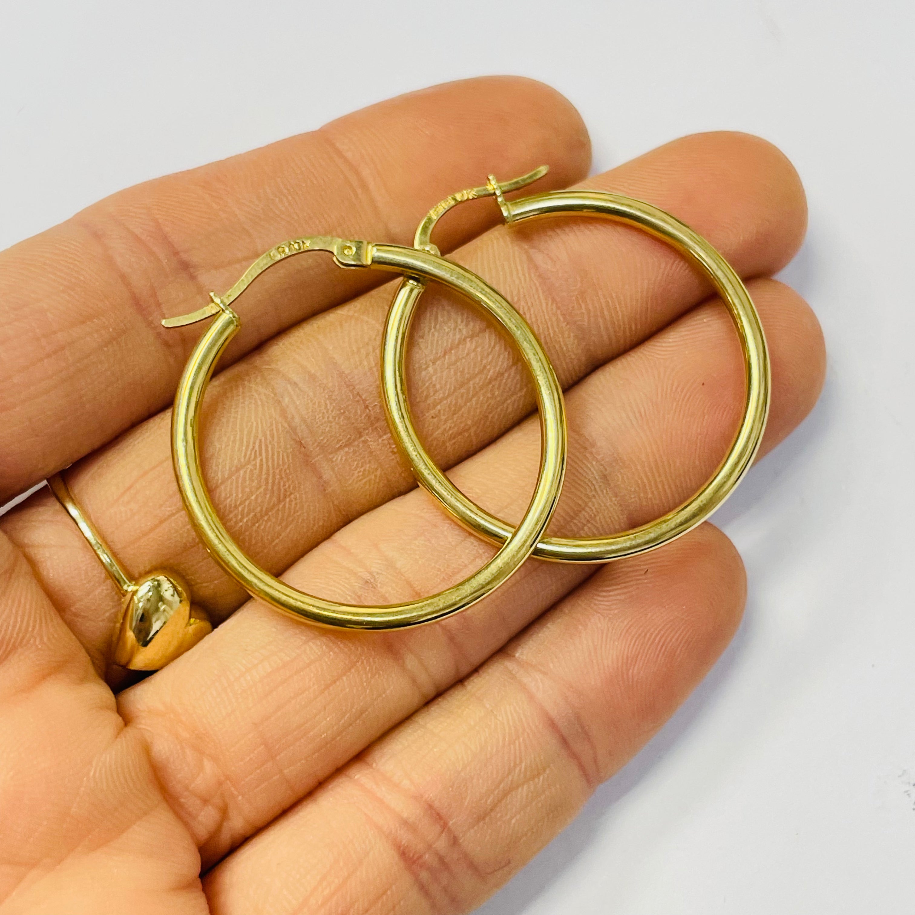 1.2” 2mm 10K Yellow Tube Hoop Earrings