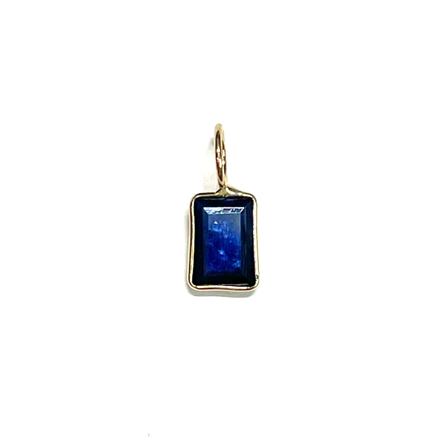 Natural Sapphire 14K Yellow Gold Pendant Charm